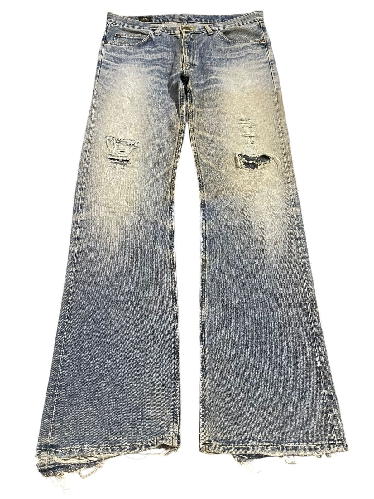 Lee Vintage 90s Lee Riders Blue Faded Wash Distress Wide Leg Size US 35 - 1 Thumbnail