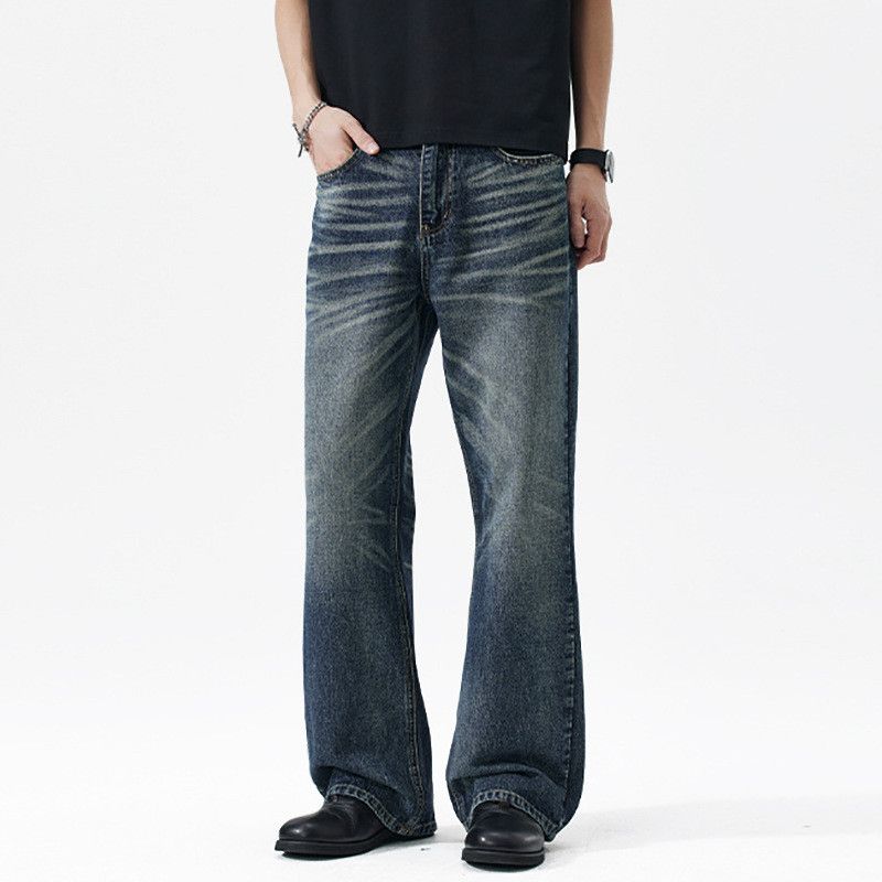 Japanese Brand Men's American Retro Flared Jeans with Whiskering Size US 32 / EU 48 - 2 Thumbnail
