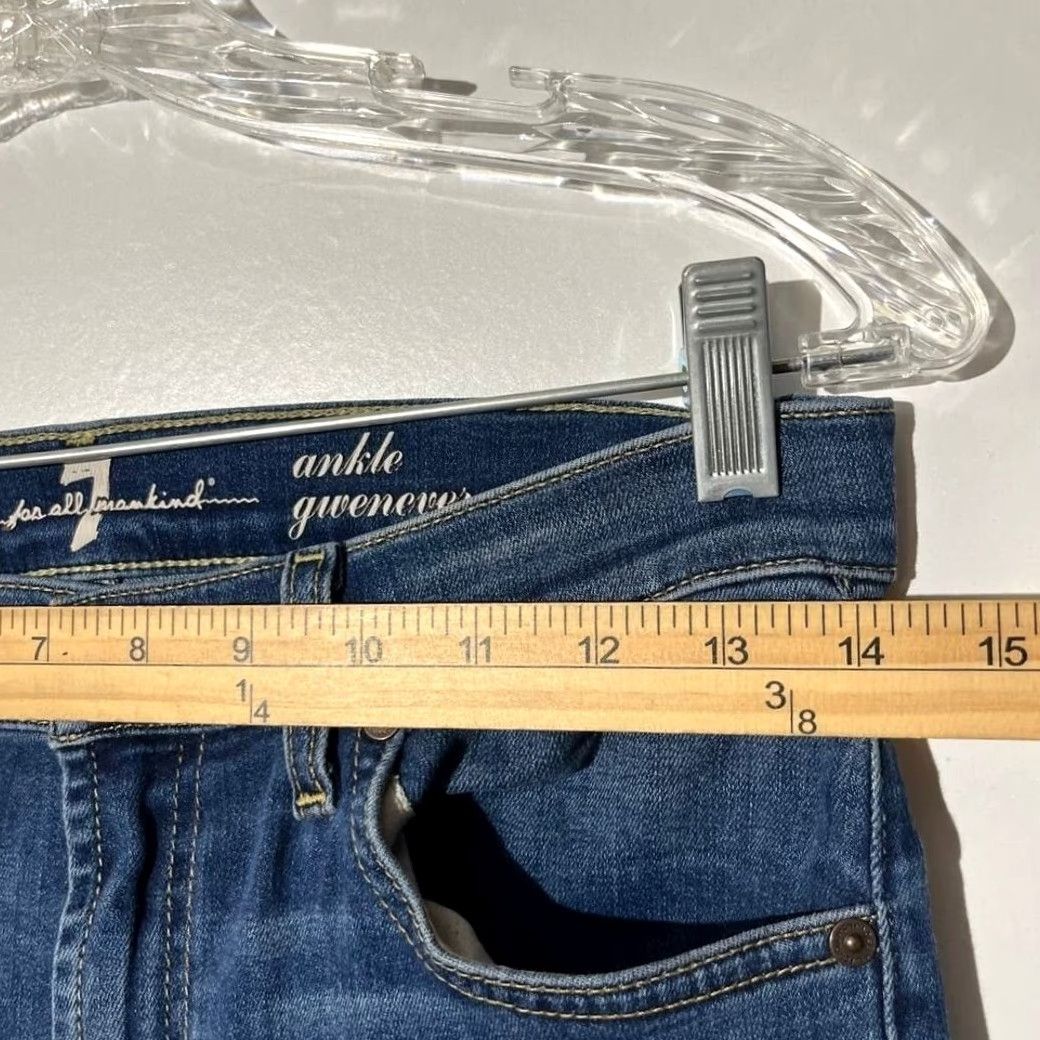 7 For All Mankind VINTAGE 7 For All Mankind Ankle Gwenevere Skinny 5 Pocket Washed Blue Jeans Women's 27 Size 27" / US 4 / IT 40 - 6 Thumbnail