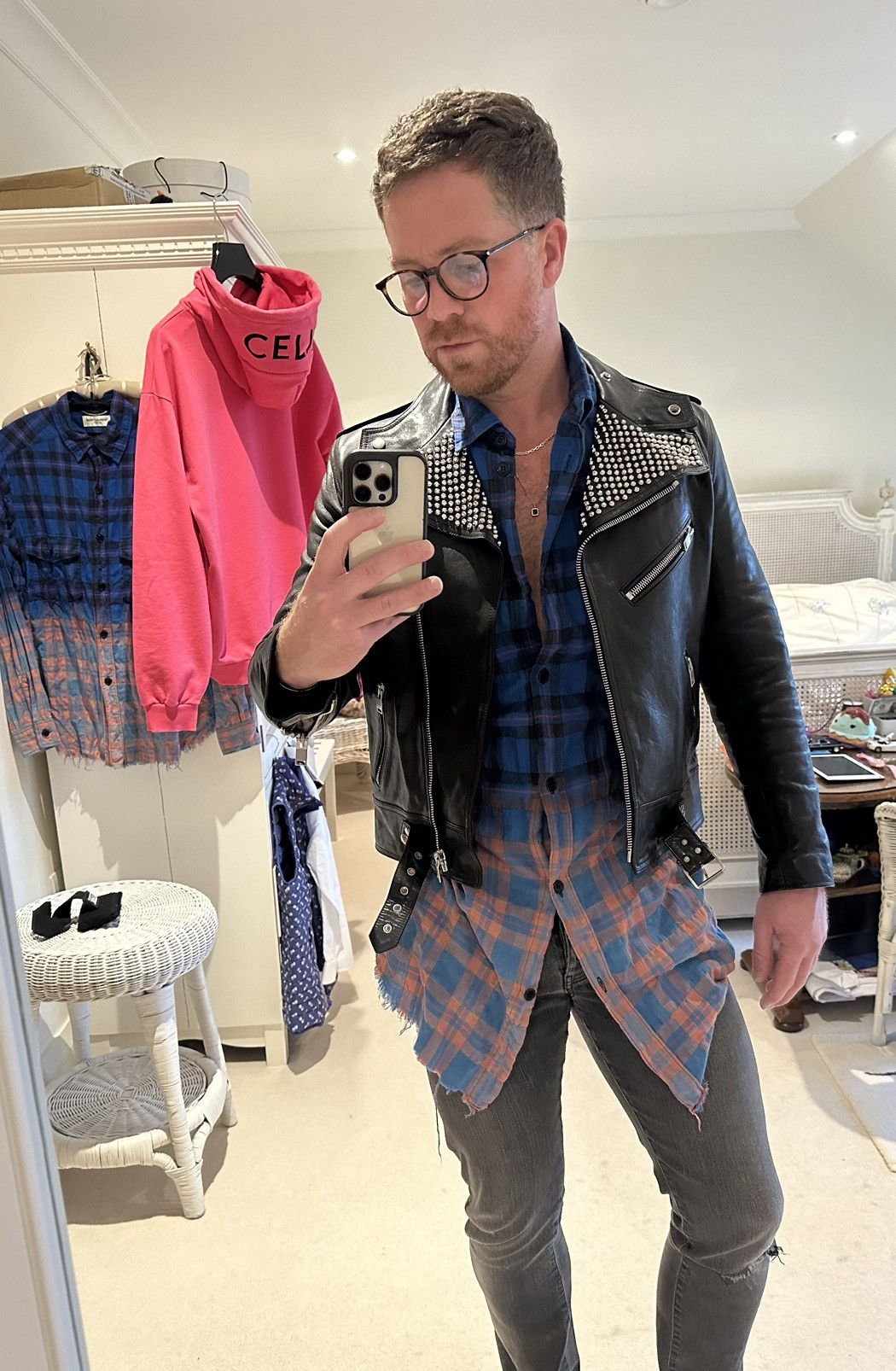Saint Laurent Paris SS16 Saint Laurent‘ surf sound’ raw hem bleached flannel Size US L / EU 52-54 / 3 - 9 Thumbnail