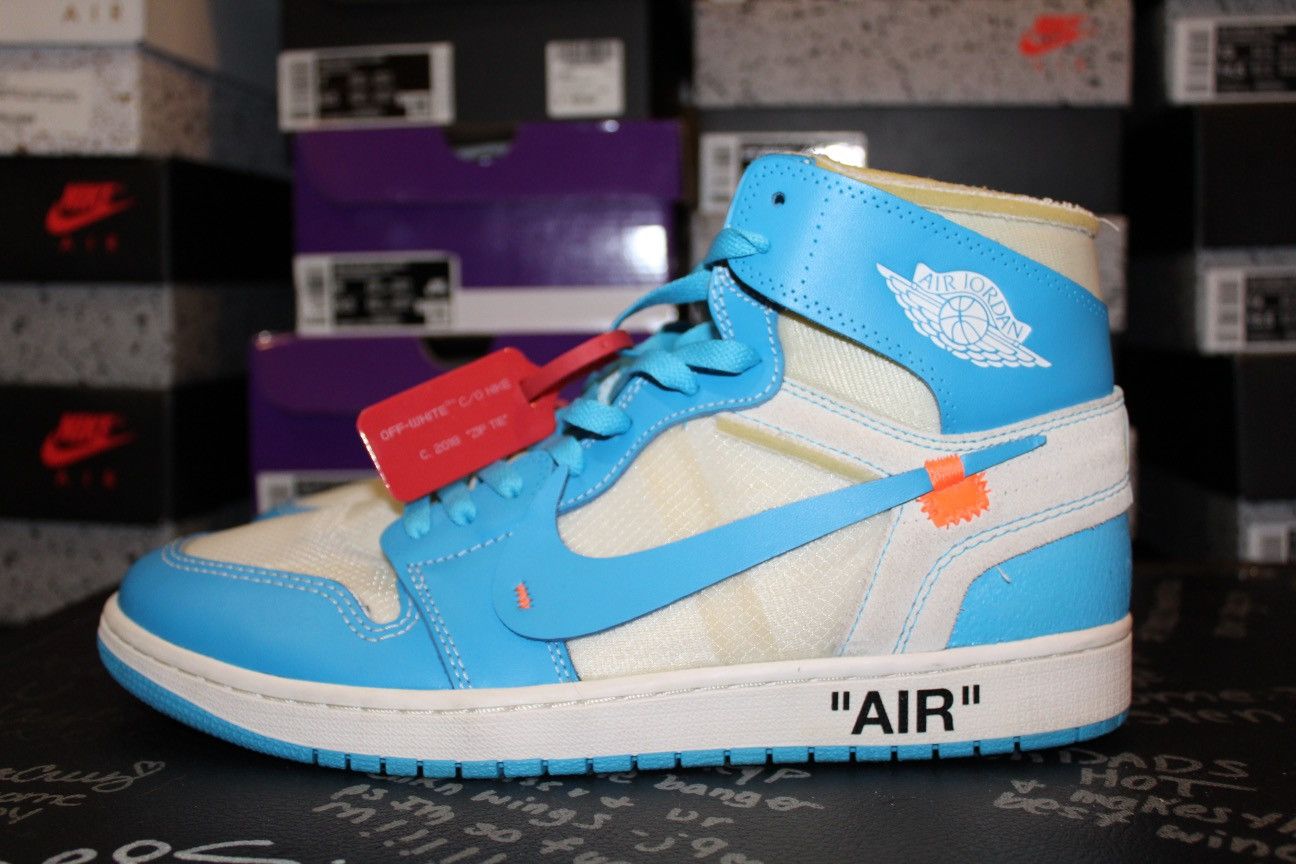 Nike × Off-White Off-white x Air Jordan 1 Retro High OG 'UNC' AQ0818-148 Size US 12 / EU 45 - 4 Thumbnail