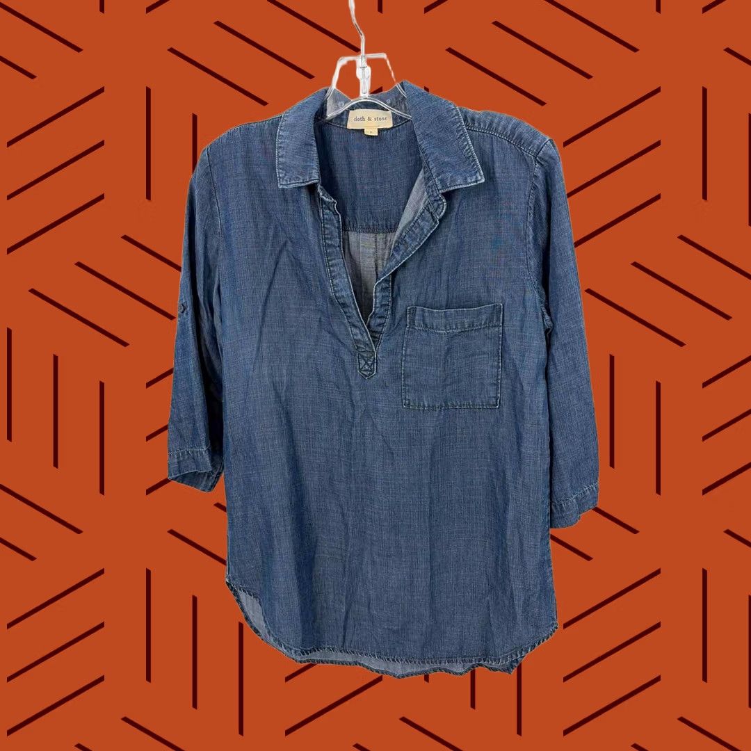 CLOT Cloth & Stone Blue Blouse Size Small Size S / US 4 / IT 40 - 1 Thumbnail