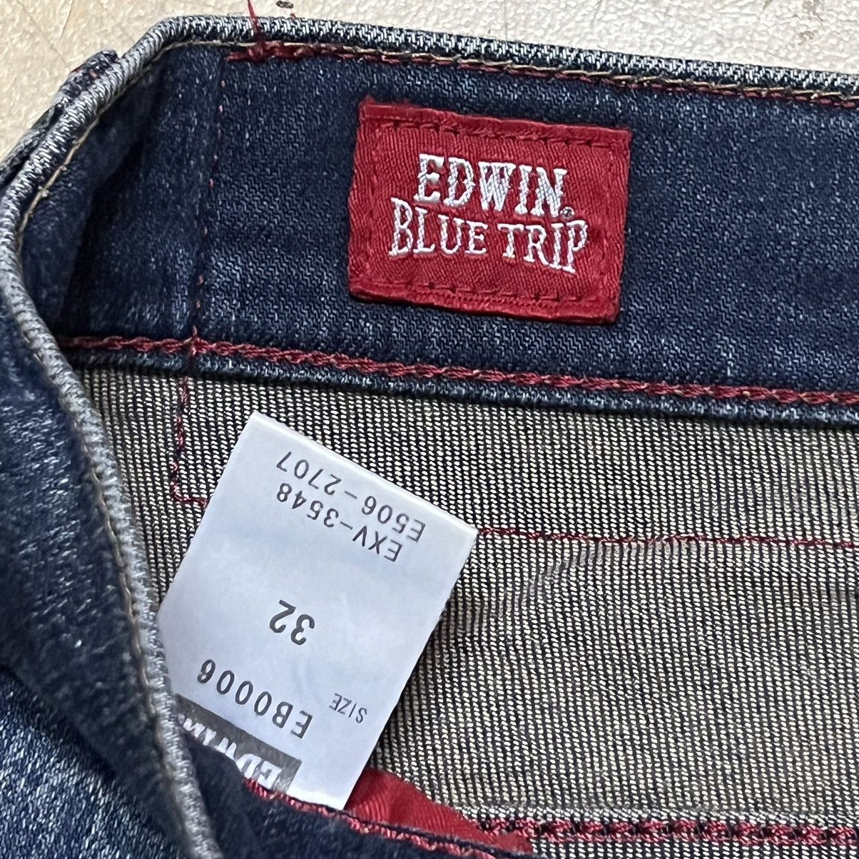 Edwin Edwin Blue Trip Distressed Design Denim Jeans Size US 33 - 7 Thumbnail