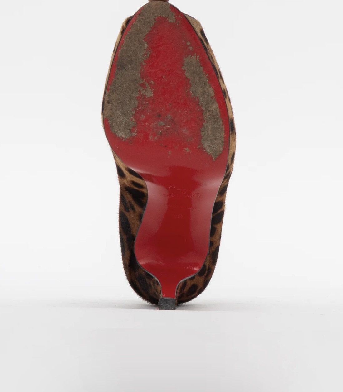 Christian Louboutin Christian Louboutin CHEETAH OPEN TOE PLATFORM PUMP Size US 8 / IT 38 - 3 Thumbnail