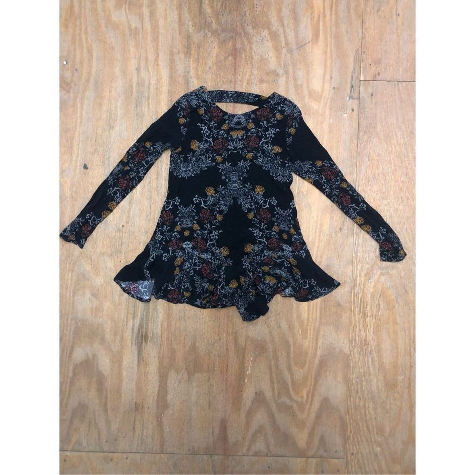 Free People Free People Smooth Talker Tunic Dress Black Floral, Small Size S / US 4 / IT 40 - 4 Thumbnail