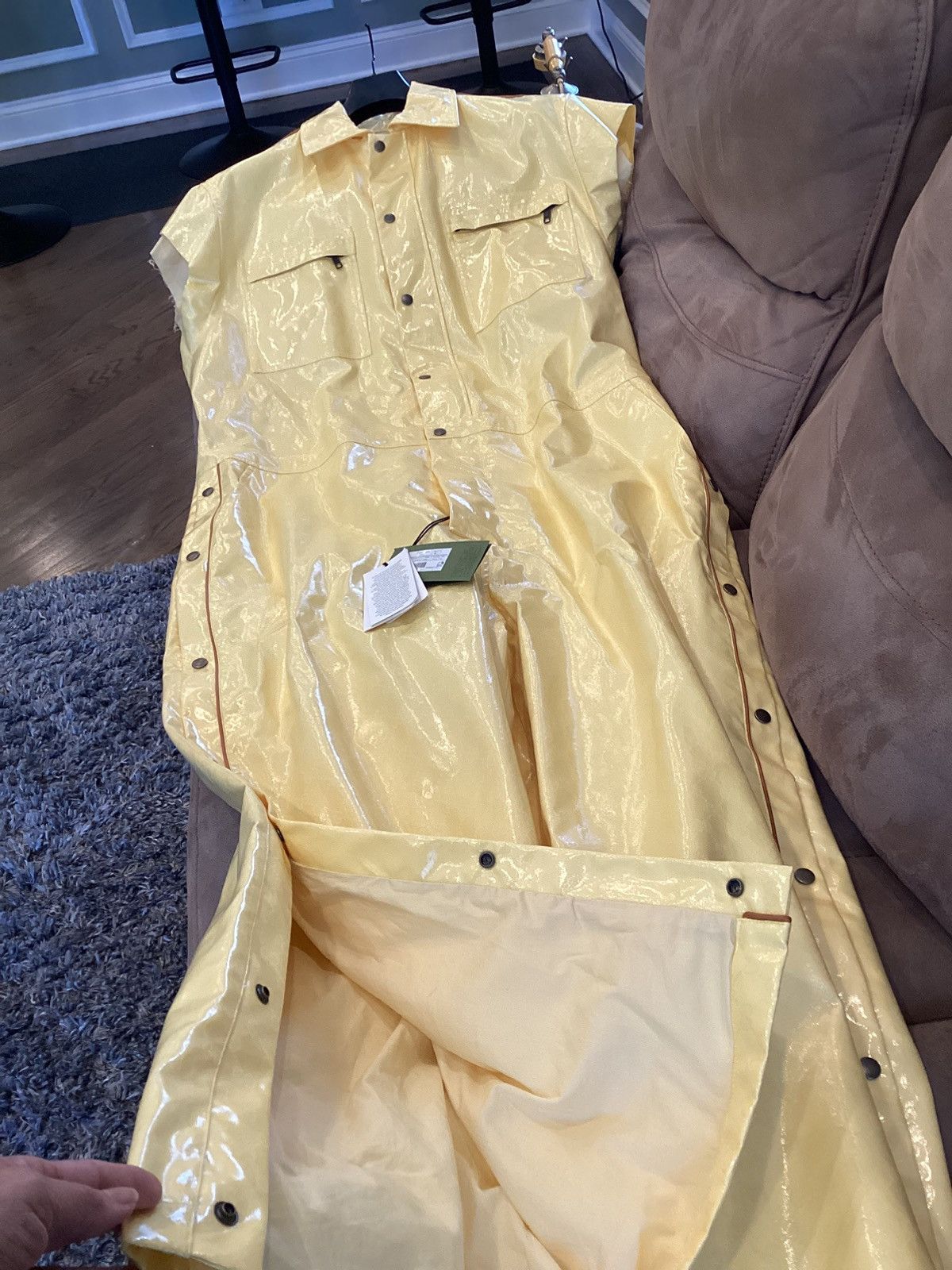 Gucci Gucci Yellow Patent Coated Cotton Sleeveless Utility Jumpsui Size US 44 / EU 60 - 7 Thumbnail