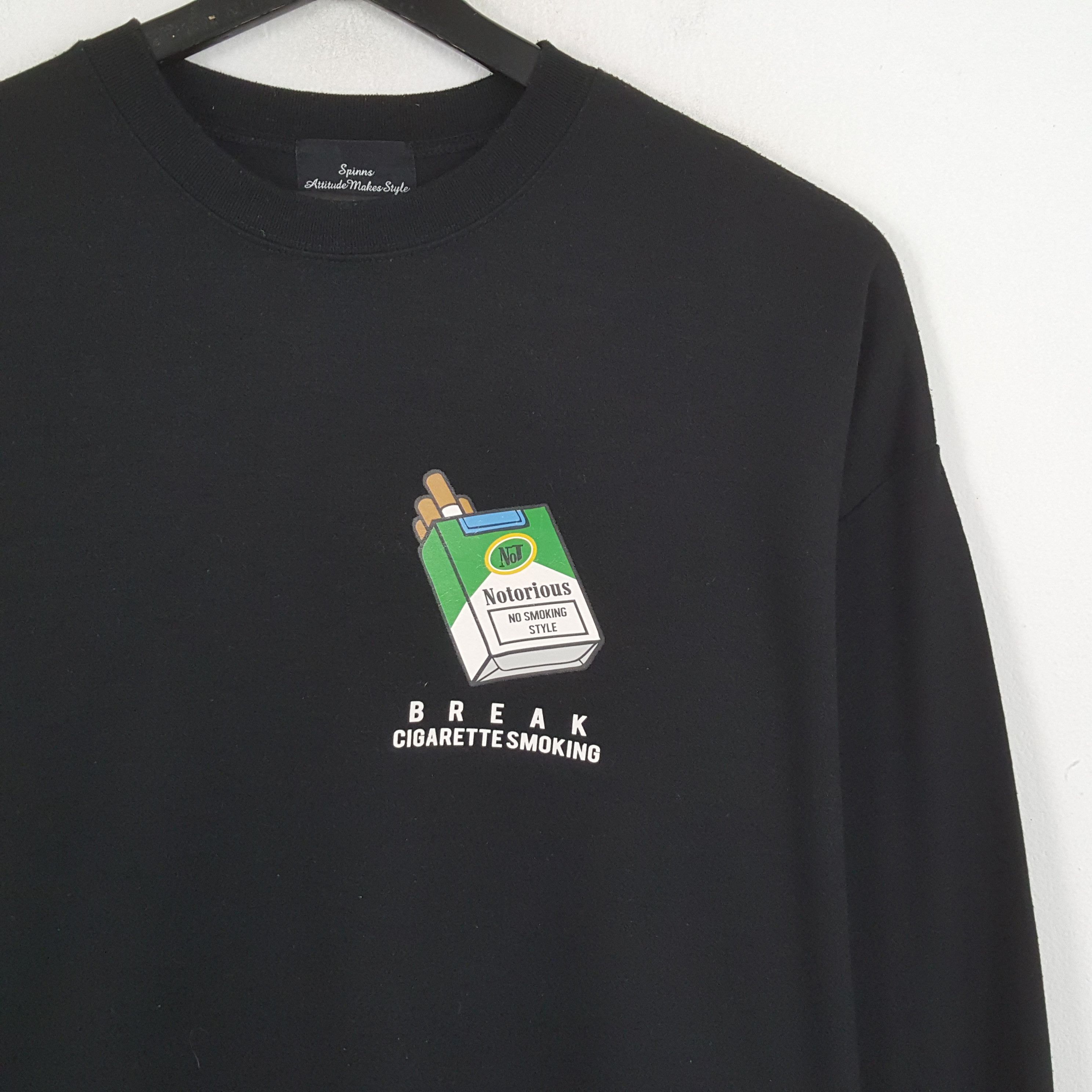 Vintage NOTORIOUS BREAK CIGARETTE Back Print Design Sweatshirt Size US XXL / EU 58 / 5 - 4 Thumbnail
