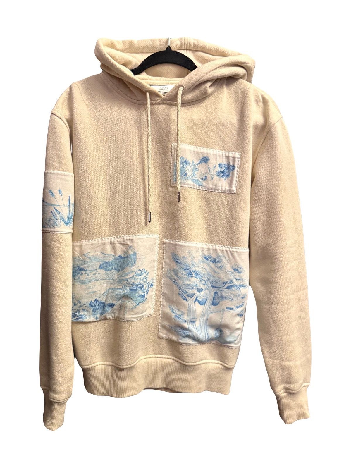 ami ss19 printed patch runway sweatshirt hoodie XXS