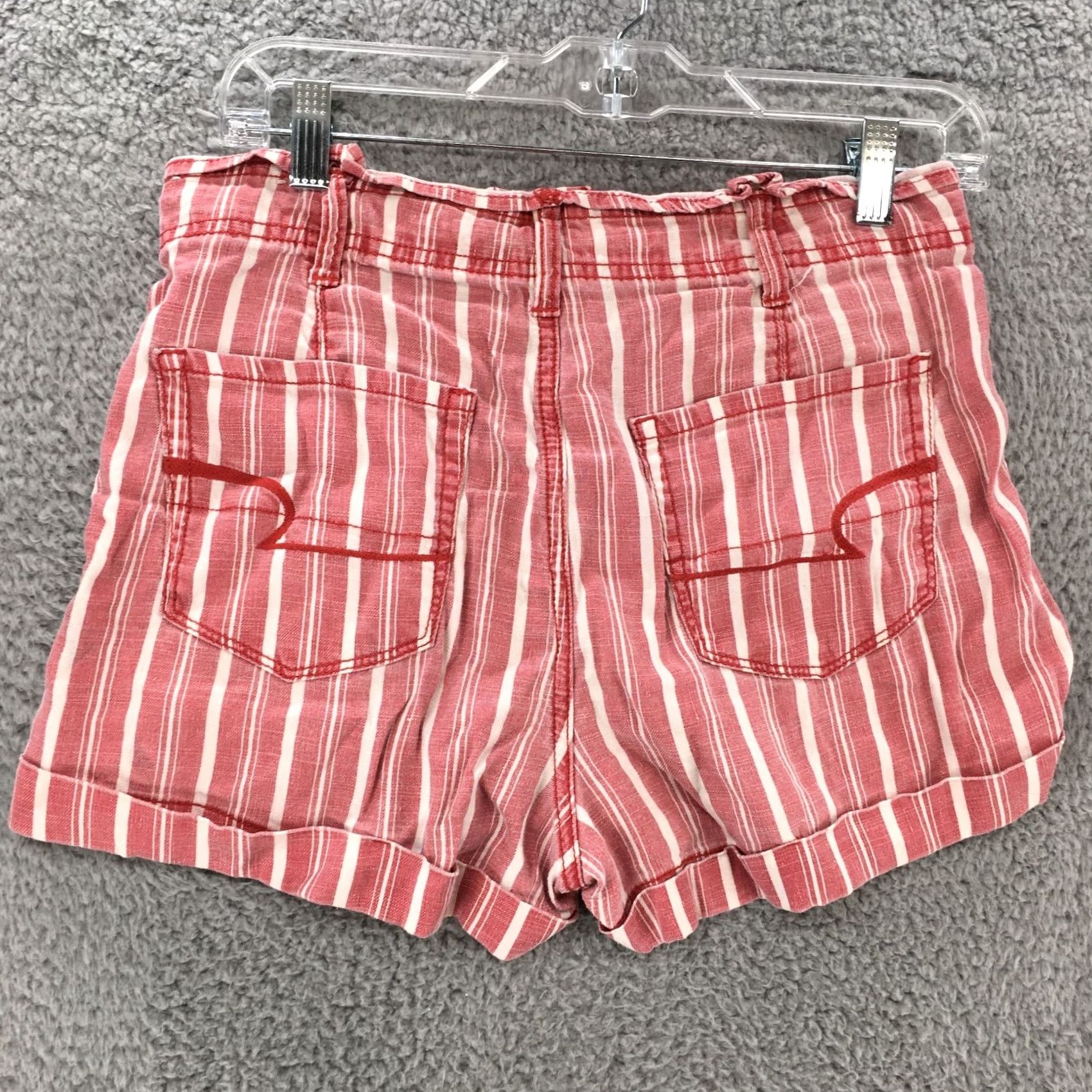 American Eagle Outfitters American Eagle Outfitters Shorts Womens 4 Red Stripe Linen Blend Cuffed Hem Bermuda Summer Casual Womens 4 Red Stripe Linen Blend Cuffed Hem Size 27" / US 4 / IT 40 - 7 Thumbnail
