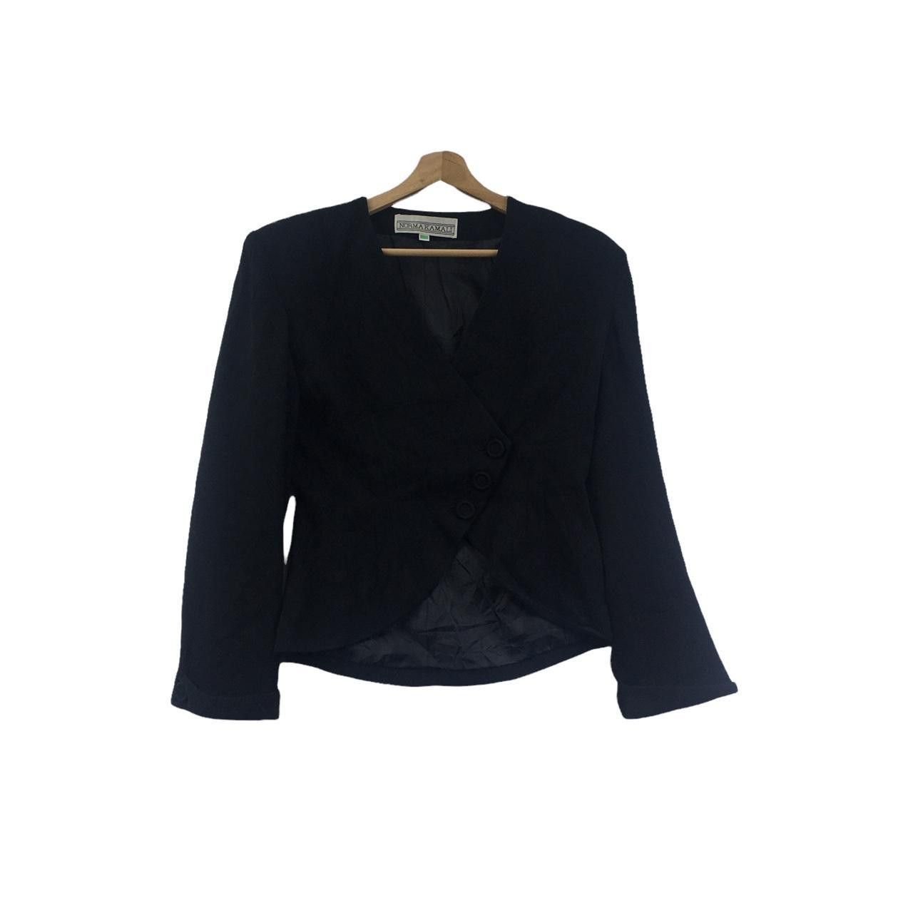 Vintage Vtg 90’ NORMA KAMALI PARIS Minimalist Black Blouse Sport Size S / US 4 / IT 40 - 1 Thumbnail