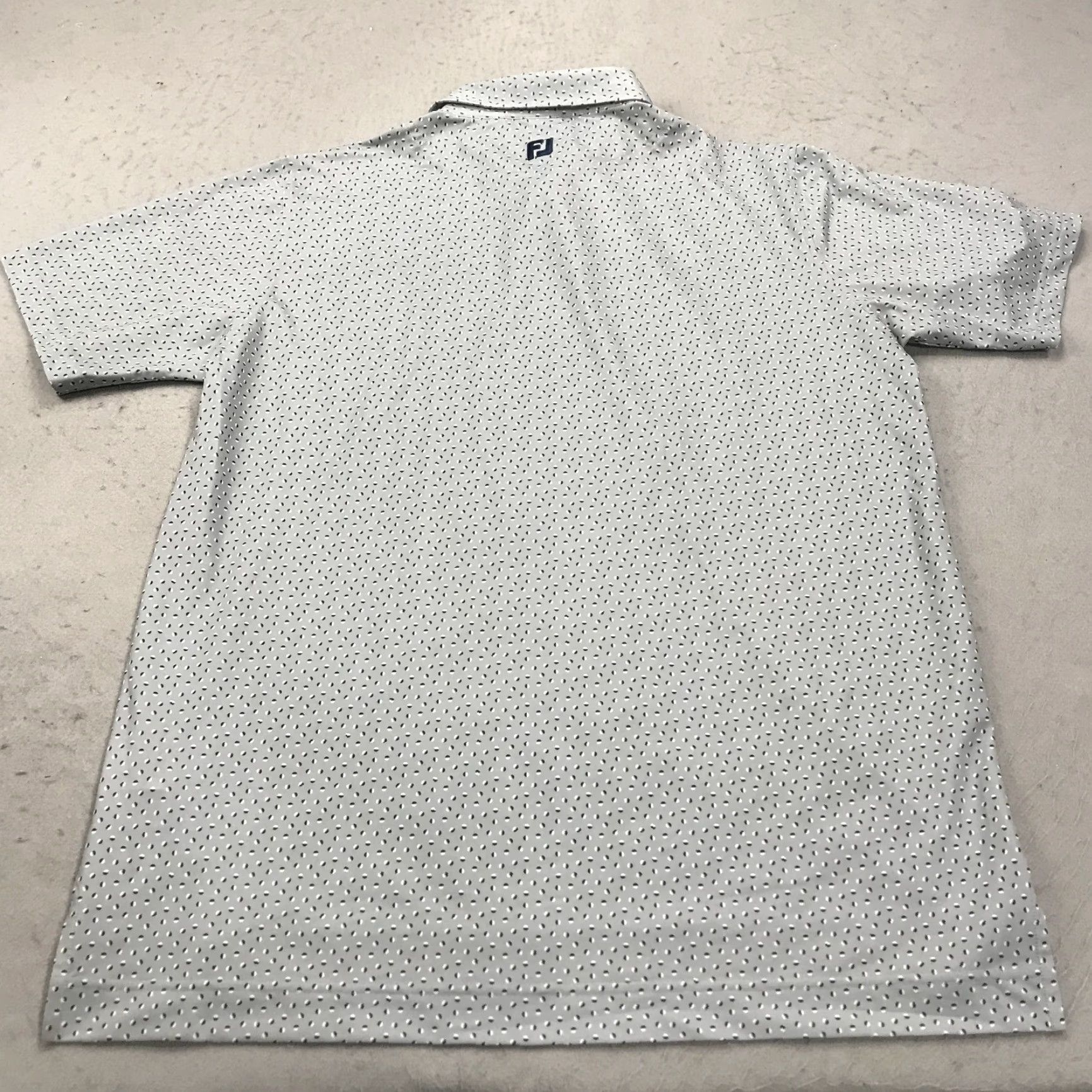 Footjoy FootJoy Polo Shirt Mens XL Gray Blue Abstract Stretch Loud Golf No Course Logo Shirt XL Mens Gray FootJoy Polo Logo Golf Abstract Stretch Size US XL / EU 56 / 4 - 6 Thumbnail
