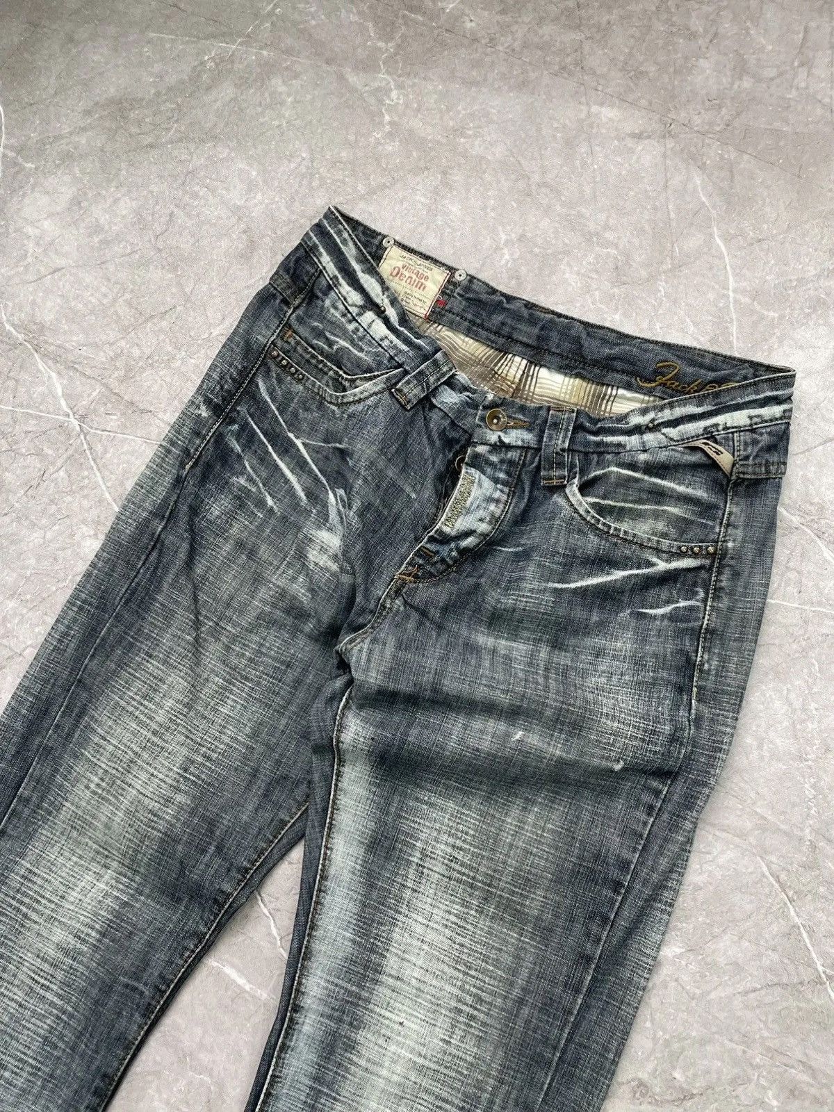 Diesel Washed wide leg Diesel style distressed jeans pants y2k Size US 32 / EU 48 - 3 Thumbnail
