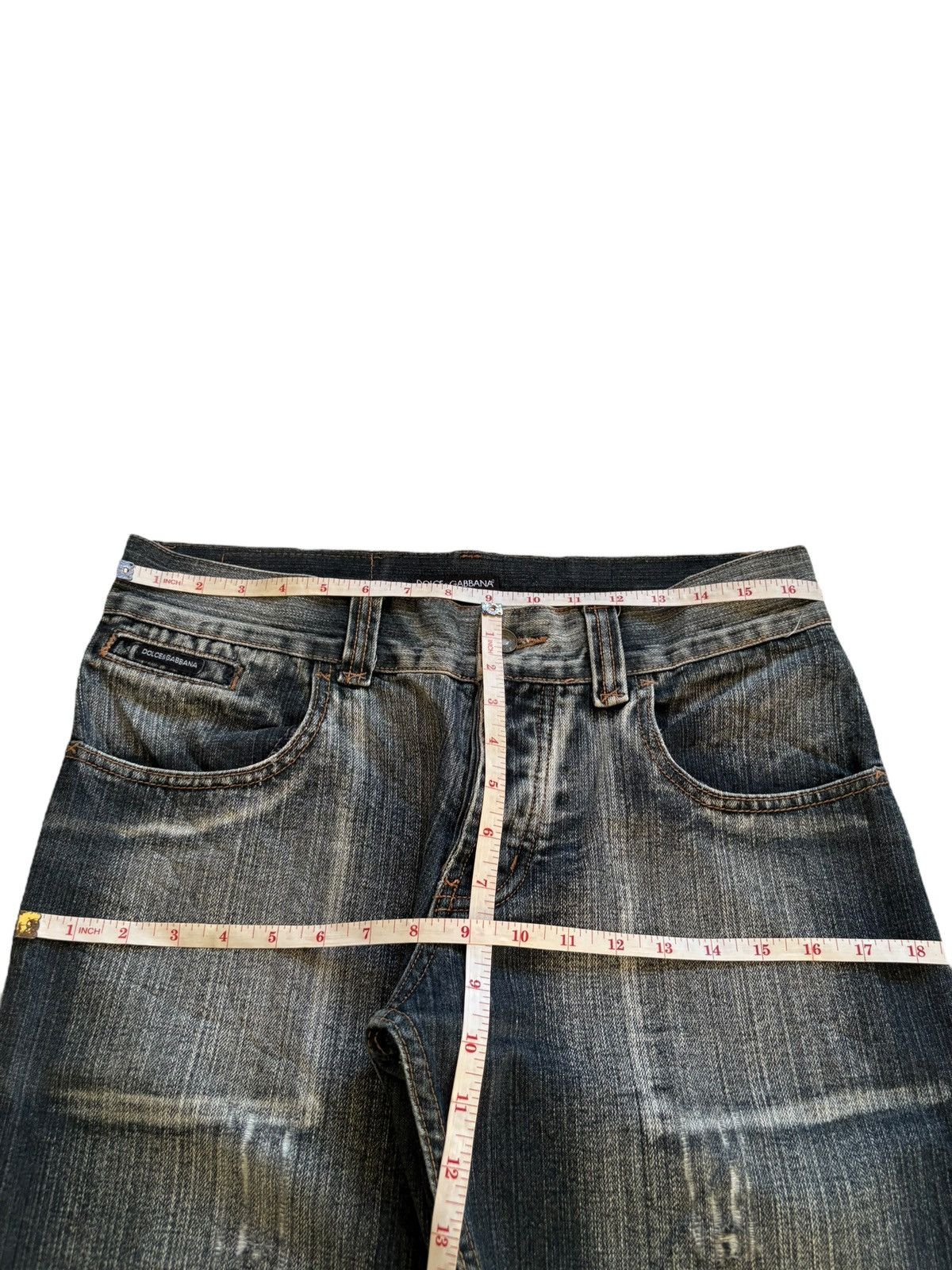 Dolce & Gabbana Vintage Dolce & Gabbana Mud Wash Spell Out Bootcut Jeans Size US 33 - 12 Thumbnail