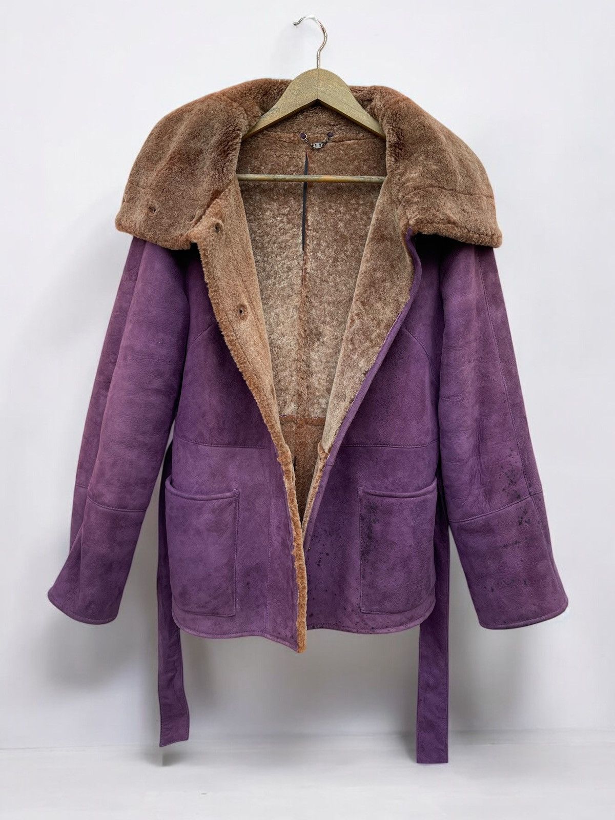 Salvatore Ferragamo 🔥RARE🔥 Salvatore Ferragamo Italy Sherling Leather Jacket Size US S / EU 44-46 / 1 - 5 Thumbnail