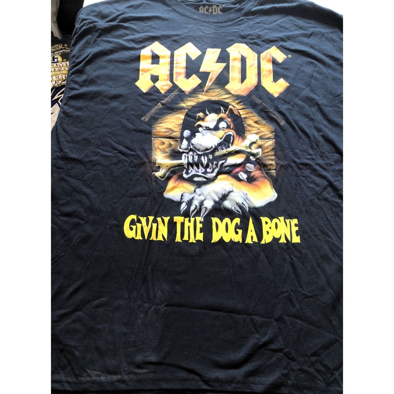 Bones VINTAGE ACDC T-Shirt Men 2XL Black Give a Dog a Bone Graphic Tee Rock Y2K VTG Mens Size US XXL / EU 58 / 5 - 2 Thumbnail