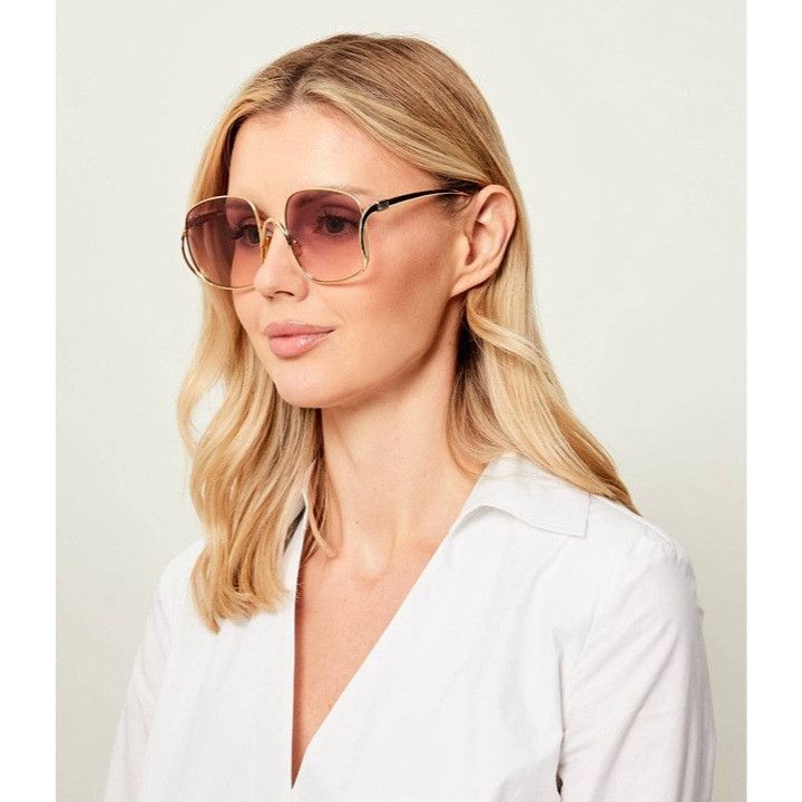 Miu Miu Miu Miu MUA57S 5AK20S Sunglasses Gold Square Frame, Brown Size ONE SIZE - 3 Thumbnail