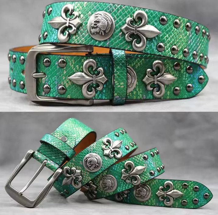 Japanese Brand Green punk rivet belt Size ONE SIZE - 1 Preview