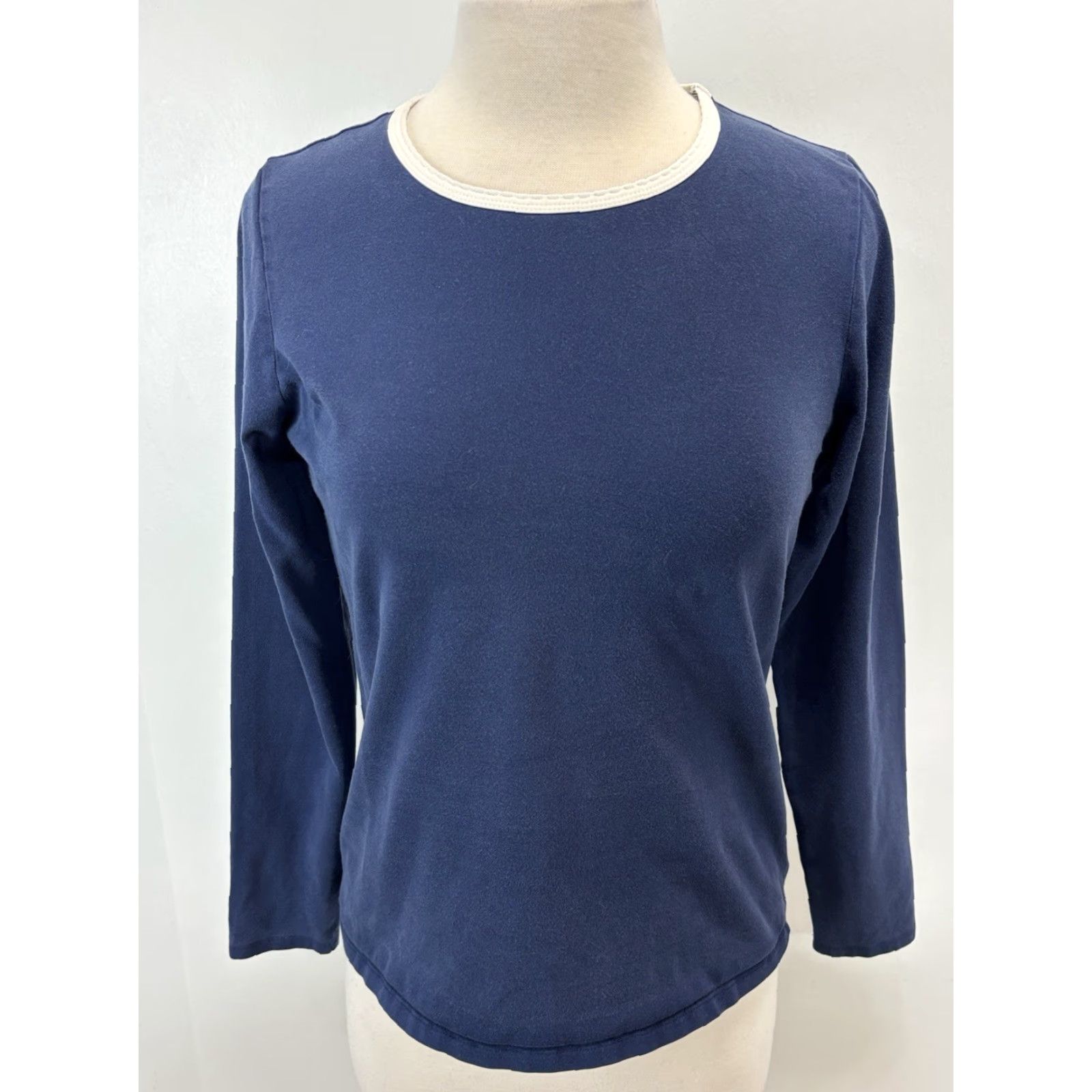 Lands' End VINTAGE Lands' End Pajama Set Women Size Small 6-8 Long Sleeve Cotton Blend Lighthouses Navy Pajamas Size S / US 4 / IT 40 - 2 Thumbnail
