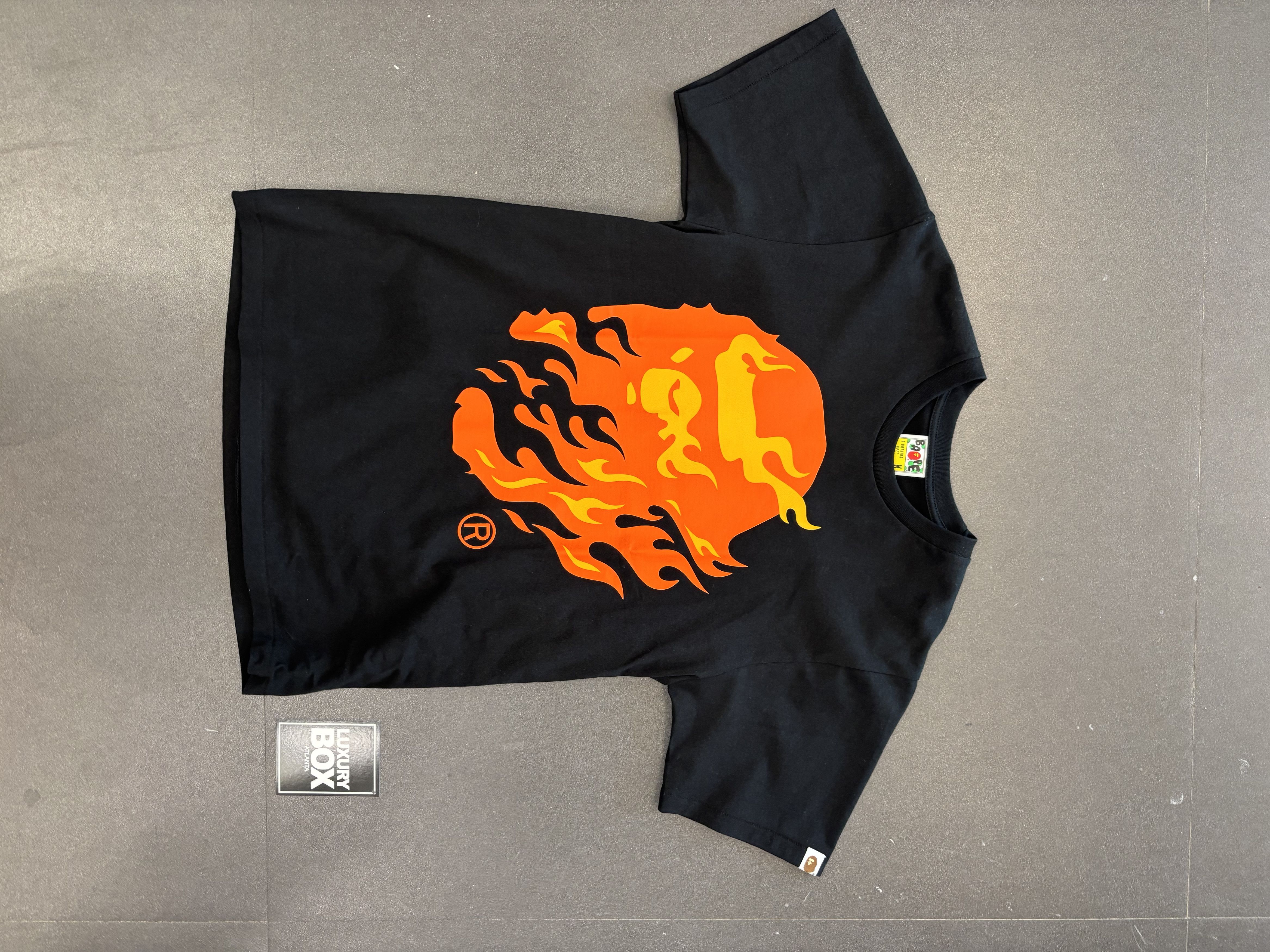 Bape Flame Head Tee Black/Orange