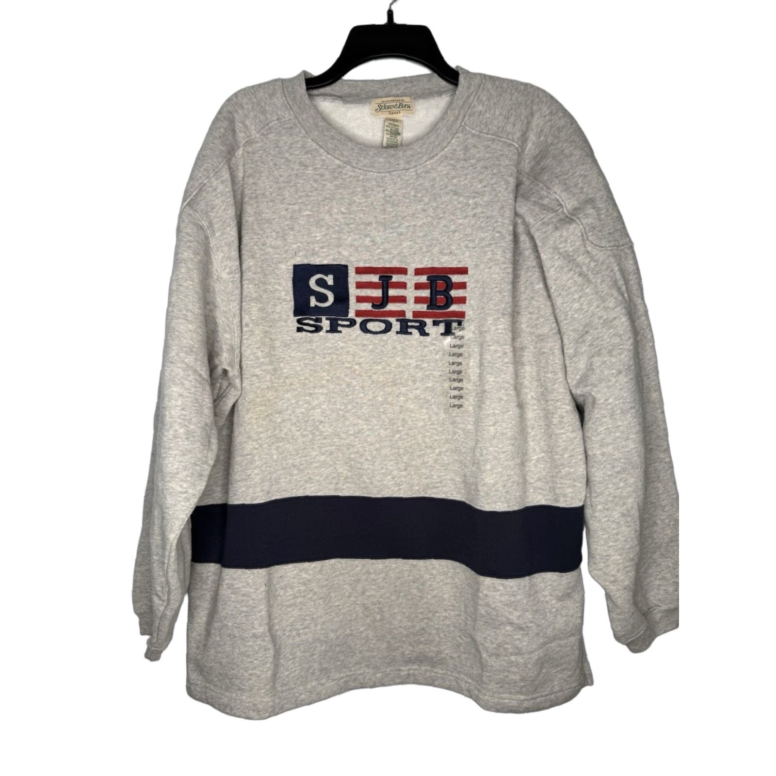 Vintage VINTAGE St. John's Bay Sweatshirt Mens Large L Gray Embroidered Pullover Heavyweight Crew Neck Size US L / EU 52-54 / 3 - 1 Thumbnail