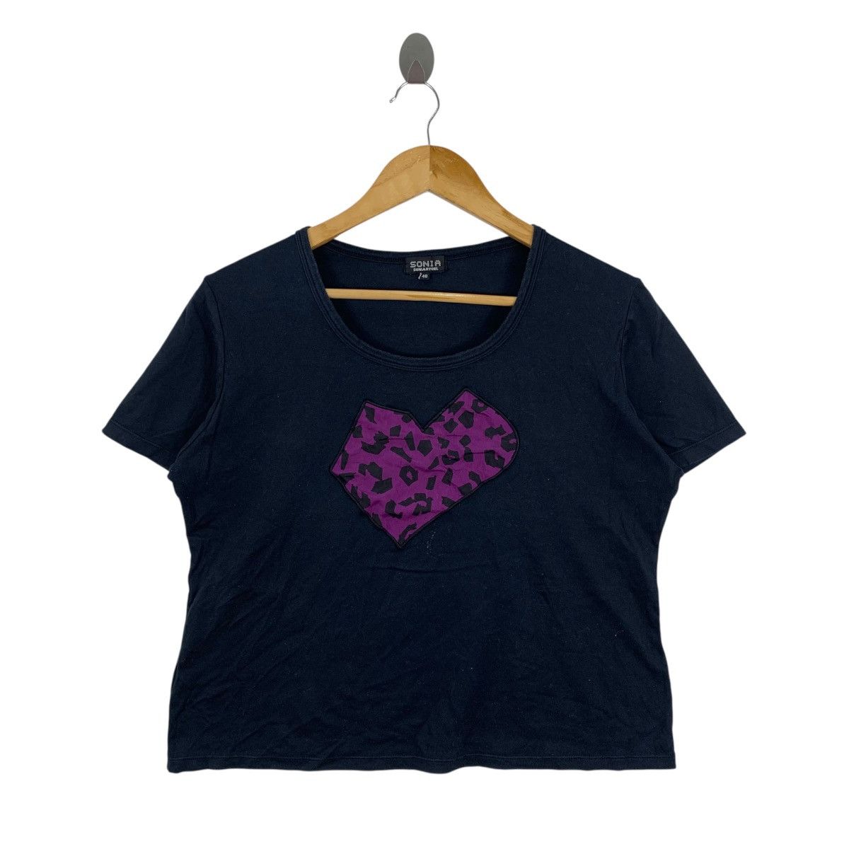 Sonia Rykiel SONIA By SONIA RYKEL Heart Shape Embroidered Tshirt Size S / US 4 / IT 40 - 1 Thumbnail
