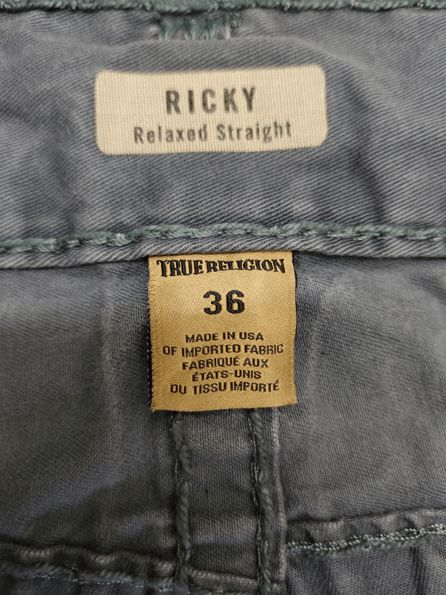 True Religion Vtg True Religion Ricky Relaxed Straight Pant Y2k Streetwear Size US 36 / EU 52 - 20 Thumbnail
