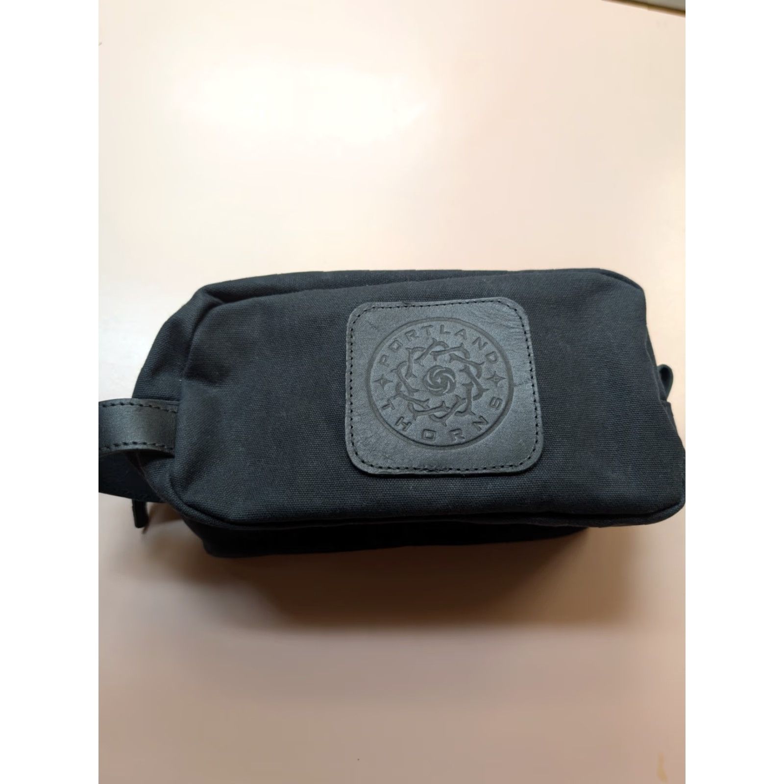 Vintage Portland Thorns Dopp Kit Toiletry Bag Black Canvas Leather Kit Unisex Adults Leather Handle/Strap Size ONE SIZE - 2 Thumbnail
