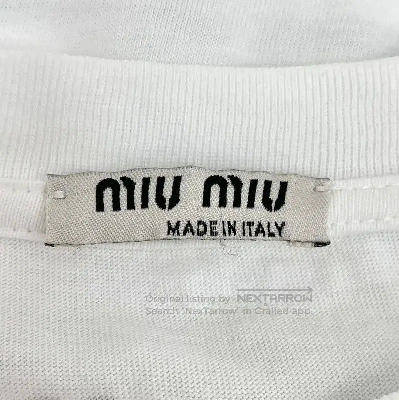 Miu Miu Miu Miu White Striped Cotton T-shirt . Size S / US 4 / IT 40 - 6 Thumbnail