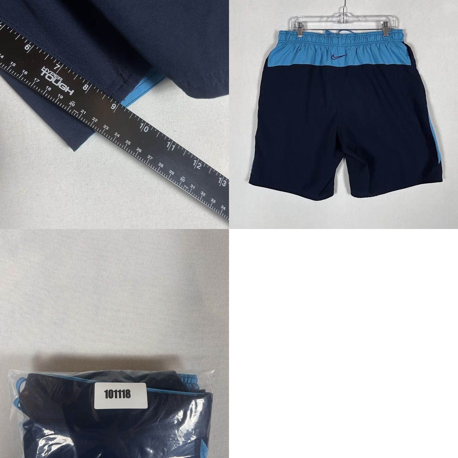 Nike Nike Swim Trunks Mens XL Navy Blue Colorblock Lined Pockets Drawstring 9" Inseam Size ONE SIZE - 8 Thumbnail