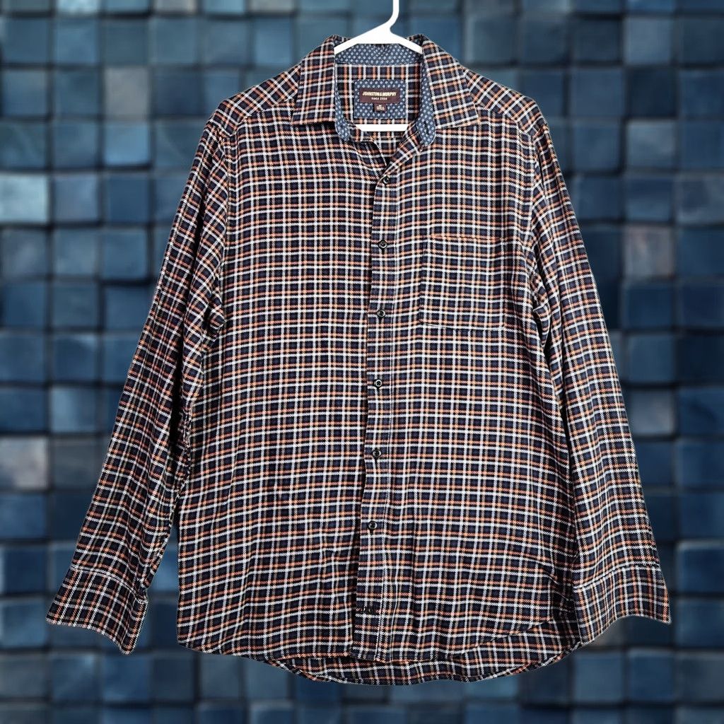 Johnston & Murphy Johnston & Murphy Plaid Shirt Men’s M Long Sleeve Button Up 100% Cotton Size US M / EU 48-50 / 2 - 1 Thumbnail