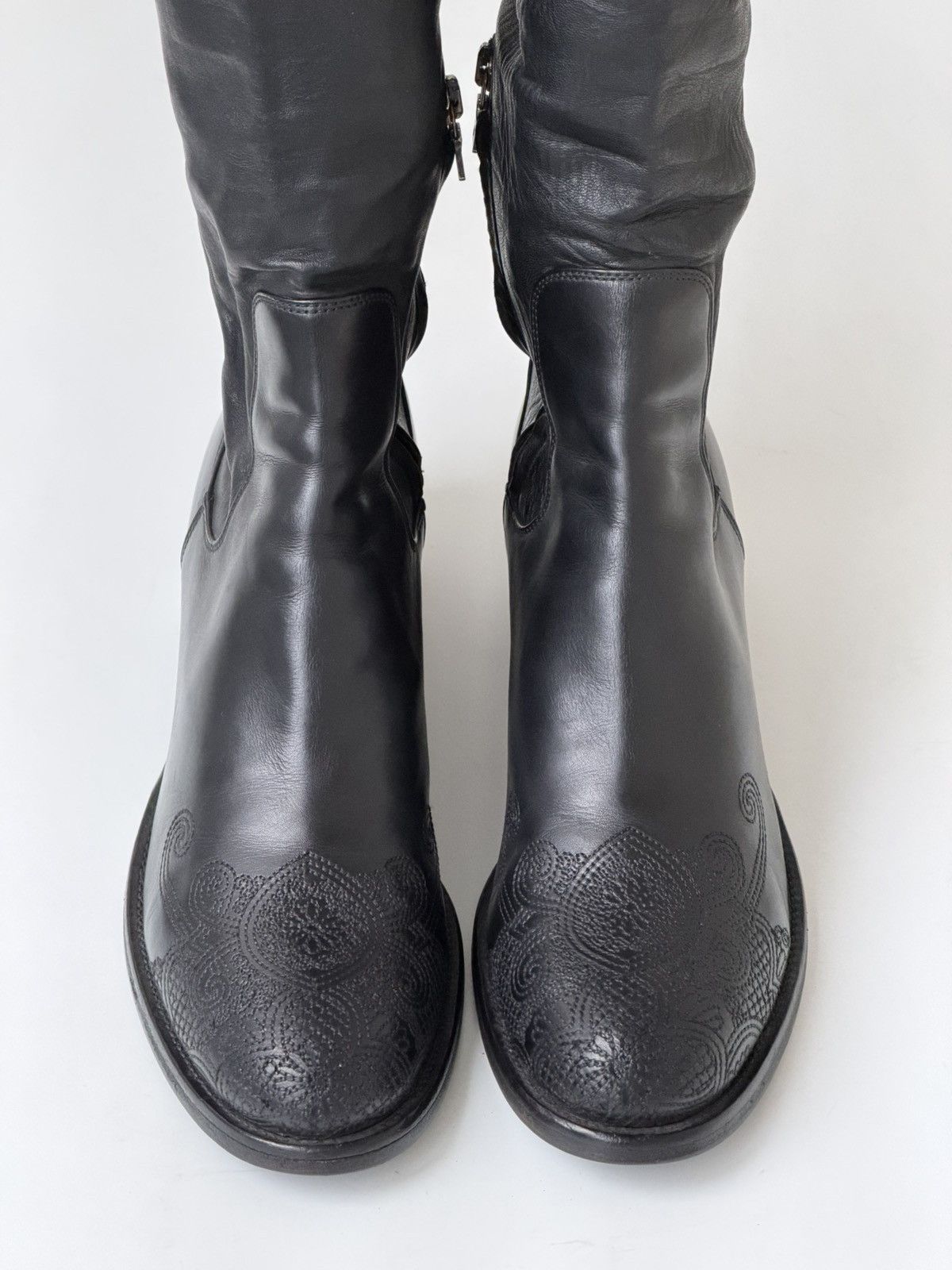 Prada *sz38.5* PRADA FW2006 Embroidered Leather Boots shoes Biker Size US 8.5 / IT 38.5 - 6 Thumbnail