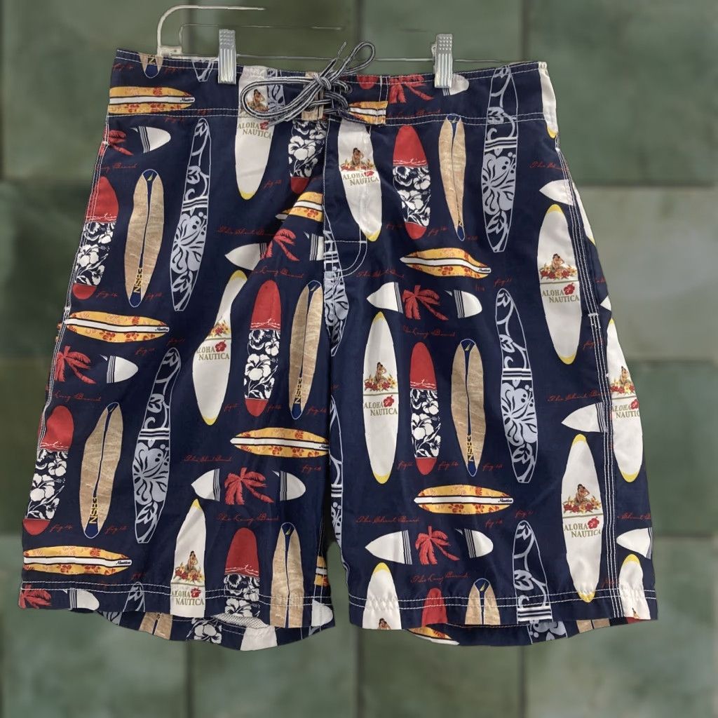 Nautica Nautica Aloha Board Shorts Men 32 Multicolor Solid Surf Bottoms 32 Adult Mens Shorts Size US 32 / EU 48 - 1 Thumbnail
