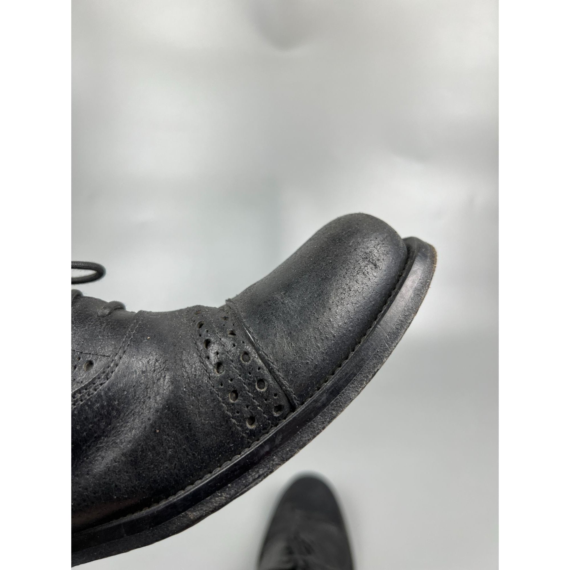 Hugo Boss Hugo Boss Black Leather Round Toe Oxford Shoes (Y1021) Size US 9 / EU 42 - 9 Thumbnail