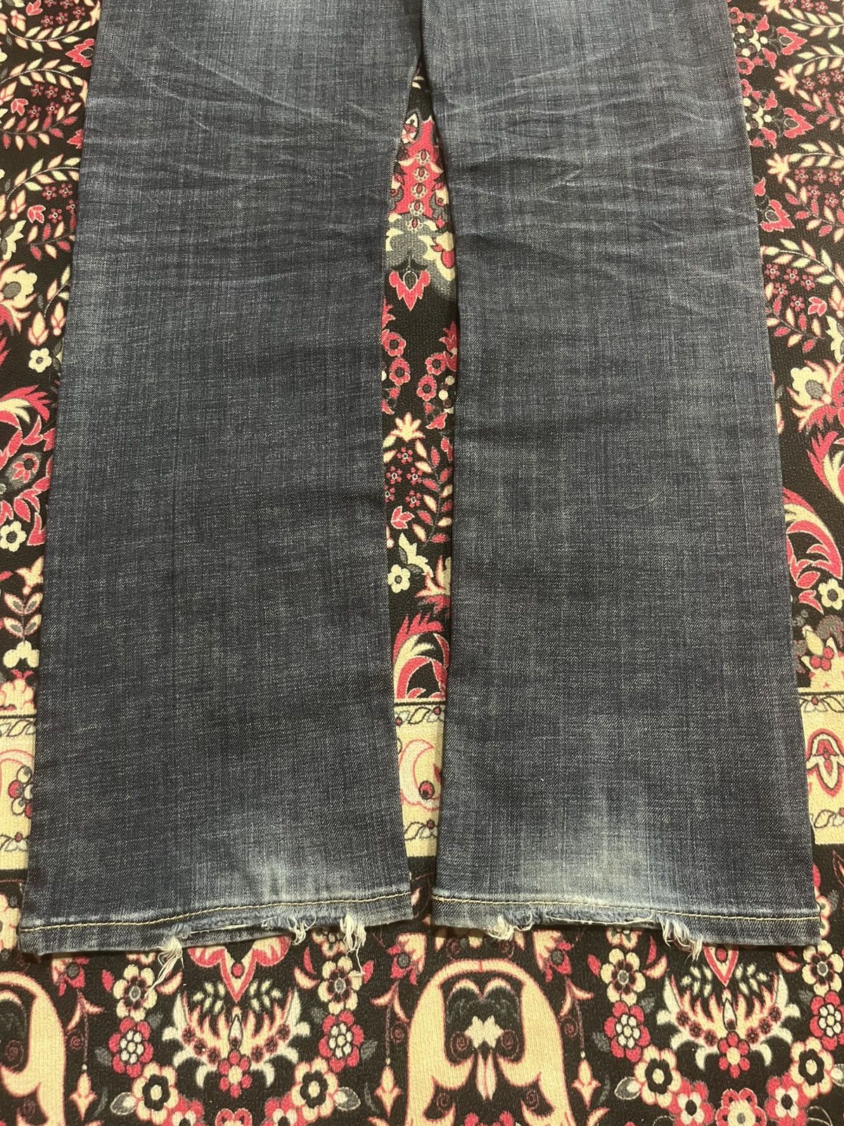 If Six Was Nine Vintage Japanese Brand Alien Lucifer Dark Blue Whisker Jeans Size US 34 / EU 50 - 11 Thumbnail