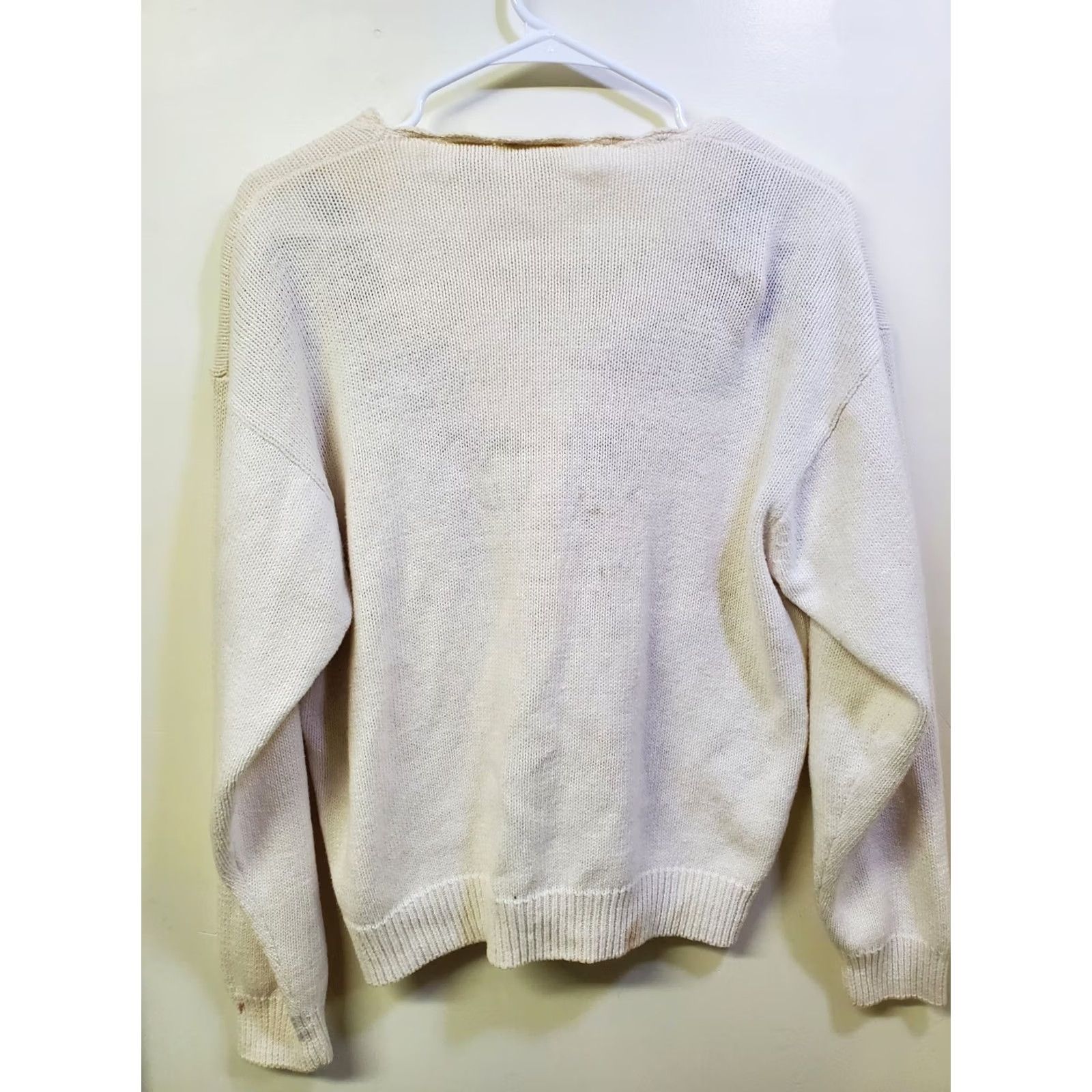 Vintage VINTAGE Huntington Ridge Cardigan Sweater Women's L White Floral Puff Sleeve 1990s Crochet Beaded Embroidered Knit Cardigan Size L / US 10 / IT 46 - 7 Thumbnail