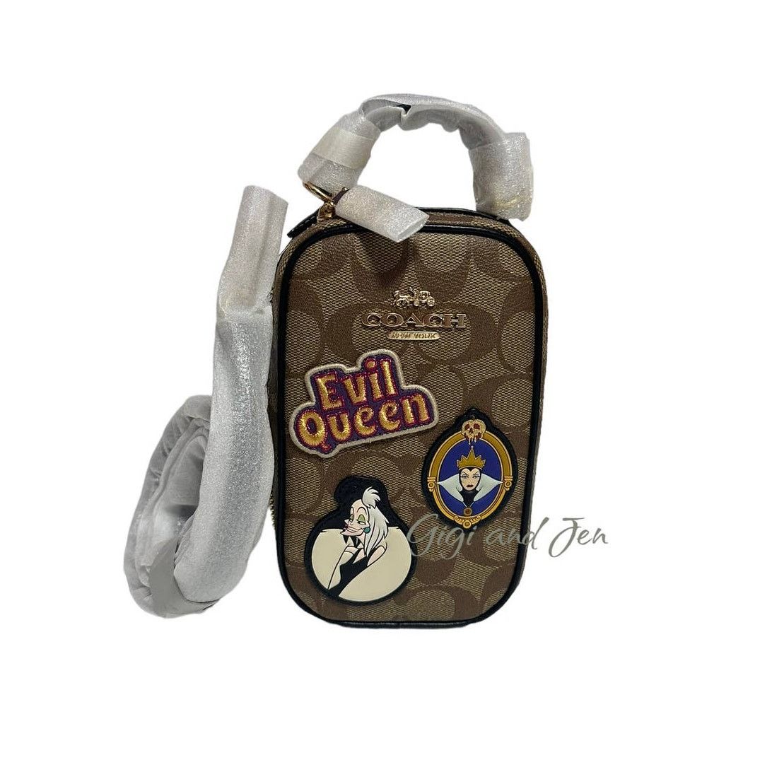 image of Coach Disney Phone Crossbody In Signature Canvas W/ Patches, Women's