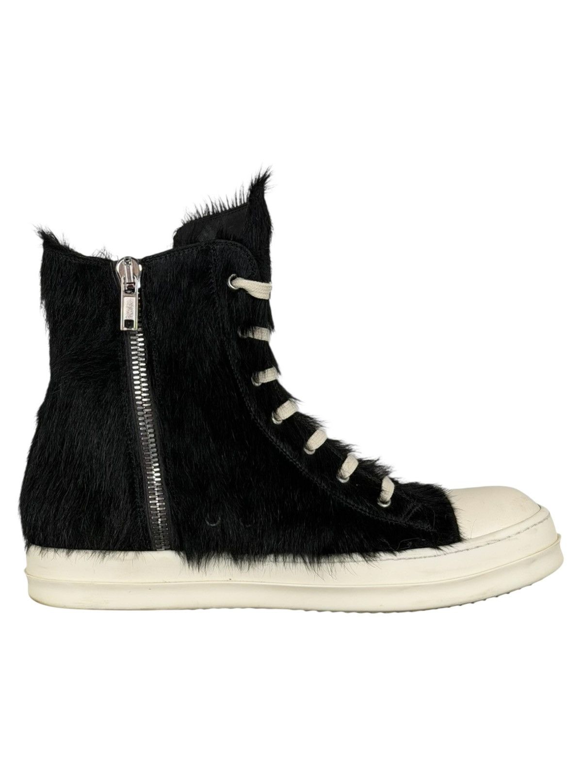 Rick Owens Rick Owens Black Calf Pony Hair Mainline Ramones Size US 12.5 / EU 45-46 - 5 Thumbnail