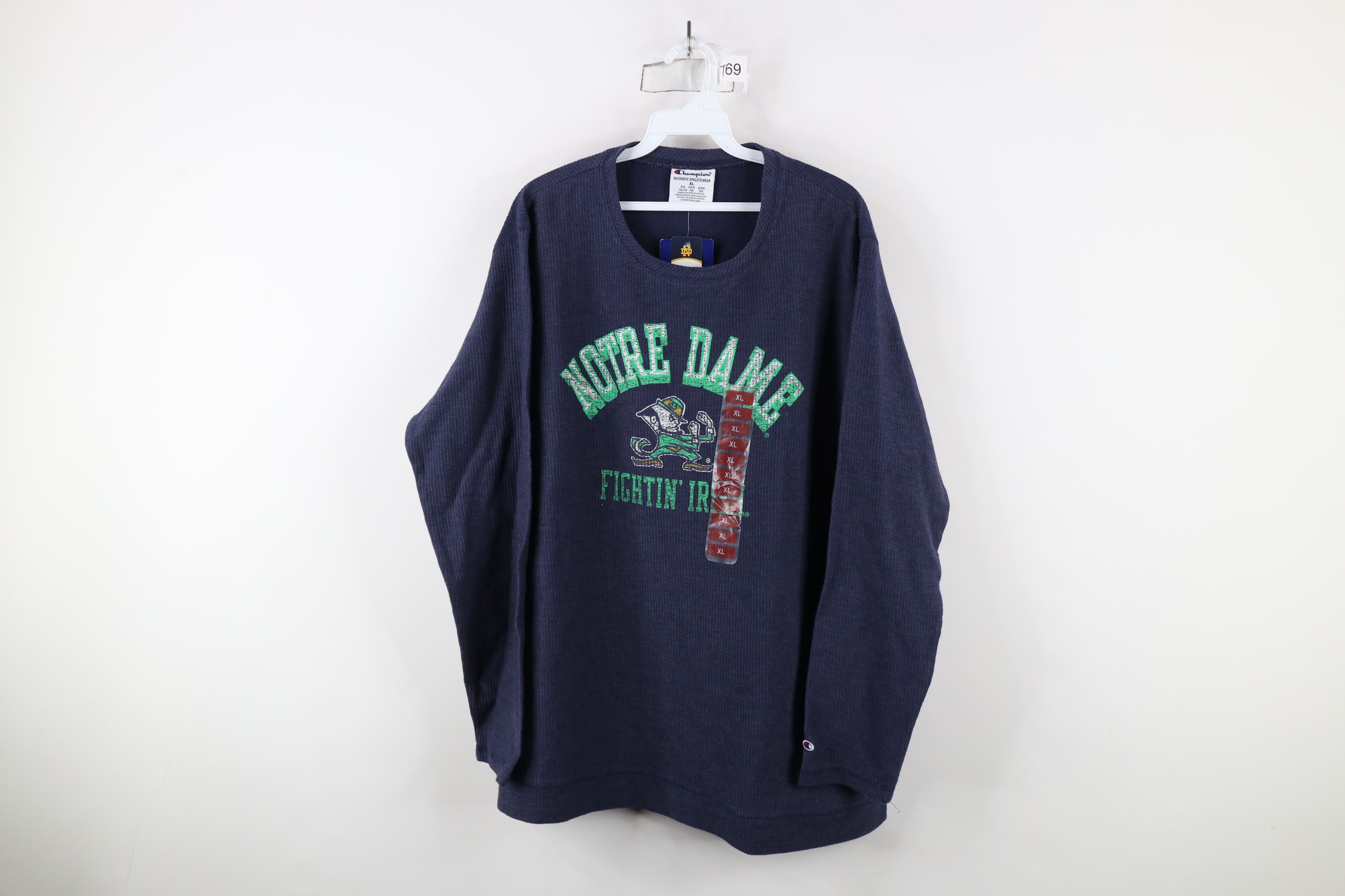 Deadstock Vintage Champion University Ribbed Knit T-Shirt Long 