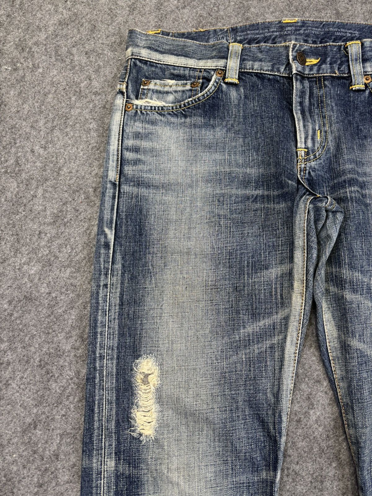 Edwin Flare💥90s Style Edwin Flare Distressed Denim F867 Size 32" / US 10 / IT 46 - 4 Thumbnail