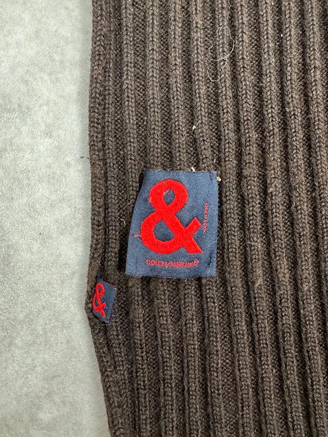 Dolce & Gabbana 1990s Dolce & Gabbana Brown Wool Scarf Size ONE SIZE - 5 Thumbnail