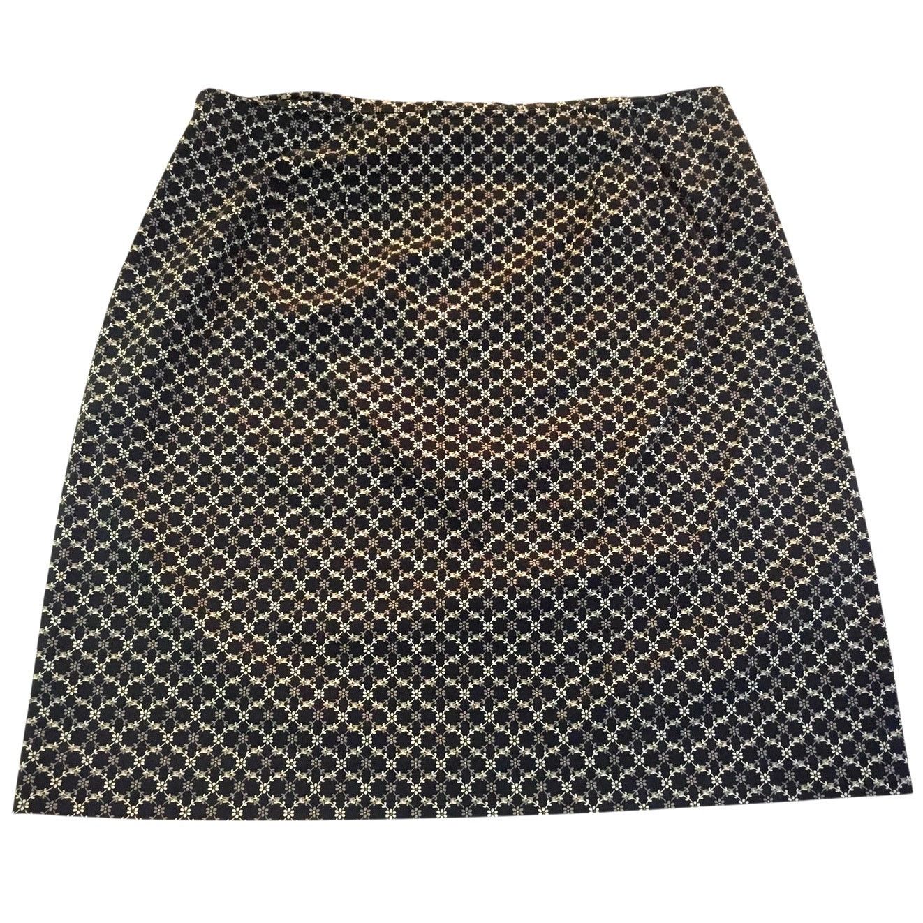 Ann Taylor Ann Taylor Stretch Skirt Side Zip Size 6 Brown Tan Print Size 28" / US 6 / IT 42 - 2 Thumbnail