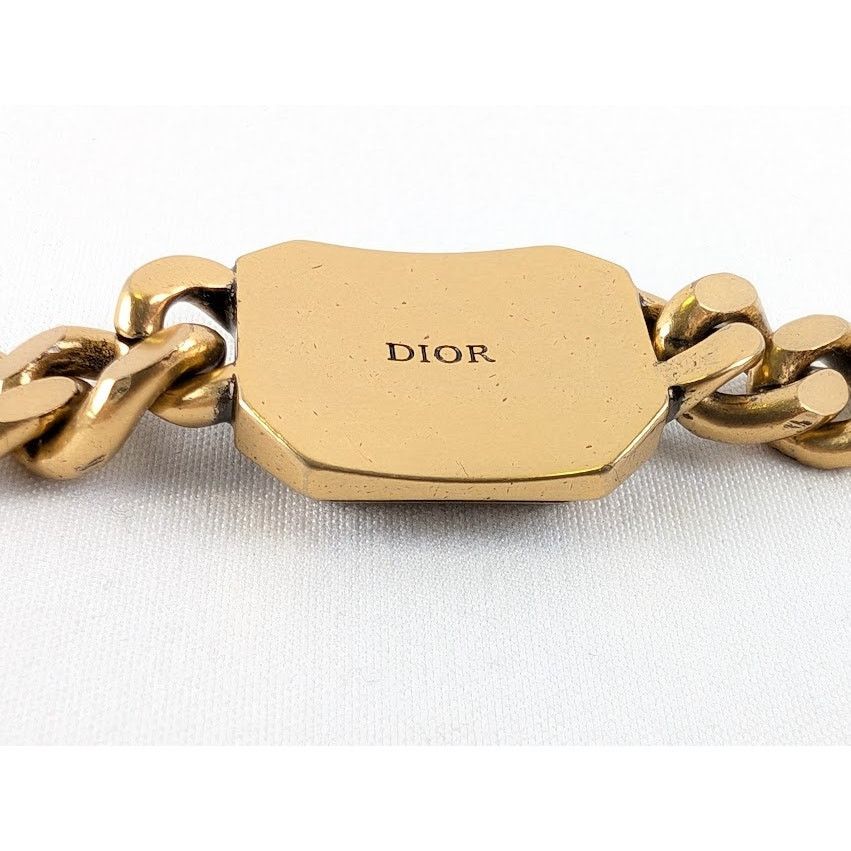 Dior o1rshd1 Size: OS / TEARS Chain Link Bracelet in Gold/Green Size ONE SIZE - 6 Thumbnail