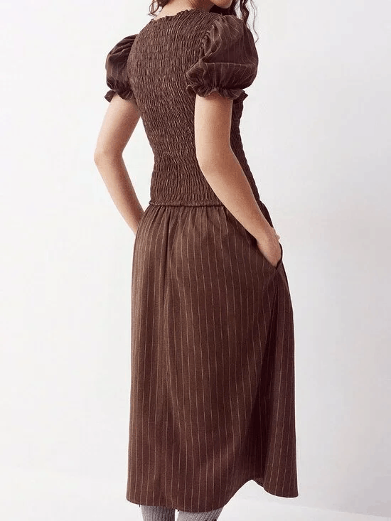 Other Daisy Street Brulée smocked midi dress chocolate espresso Size L / US 10 / IT 46 - 3 Thumbnail