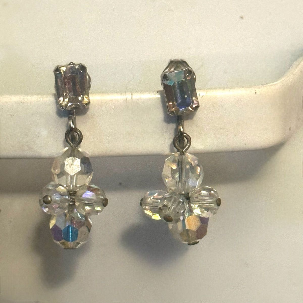 Other Aurora Borealis Crystal dangle post earrings Size ONE SIZE - 2 Thumbnail