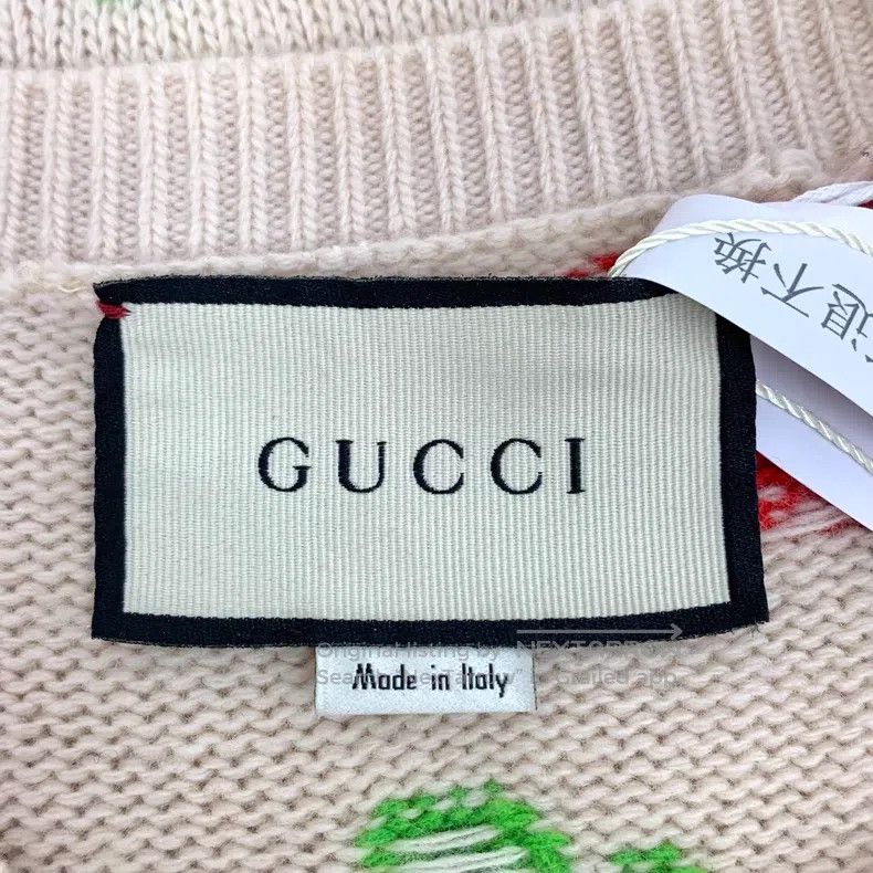 Gucci Gucci Apricot-coloured apple inlaid wool round-neck short- Size S / US 4 / IT 40 - 5 Thumbnail