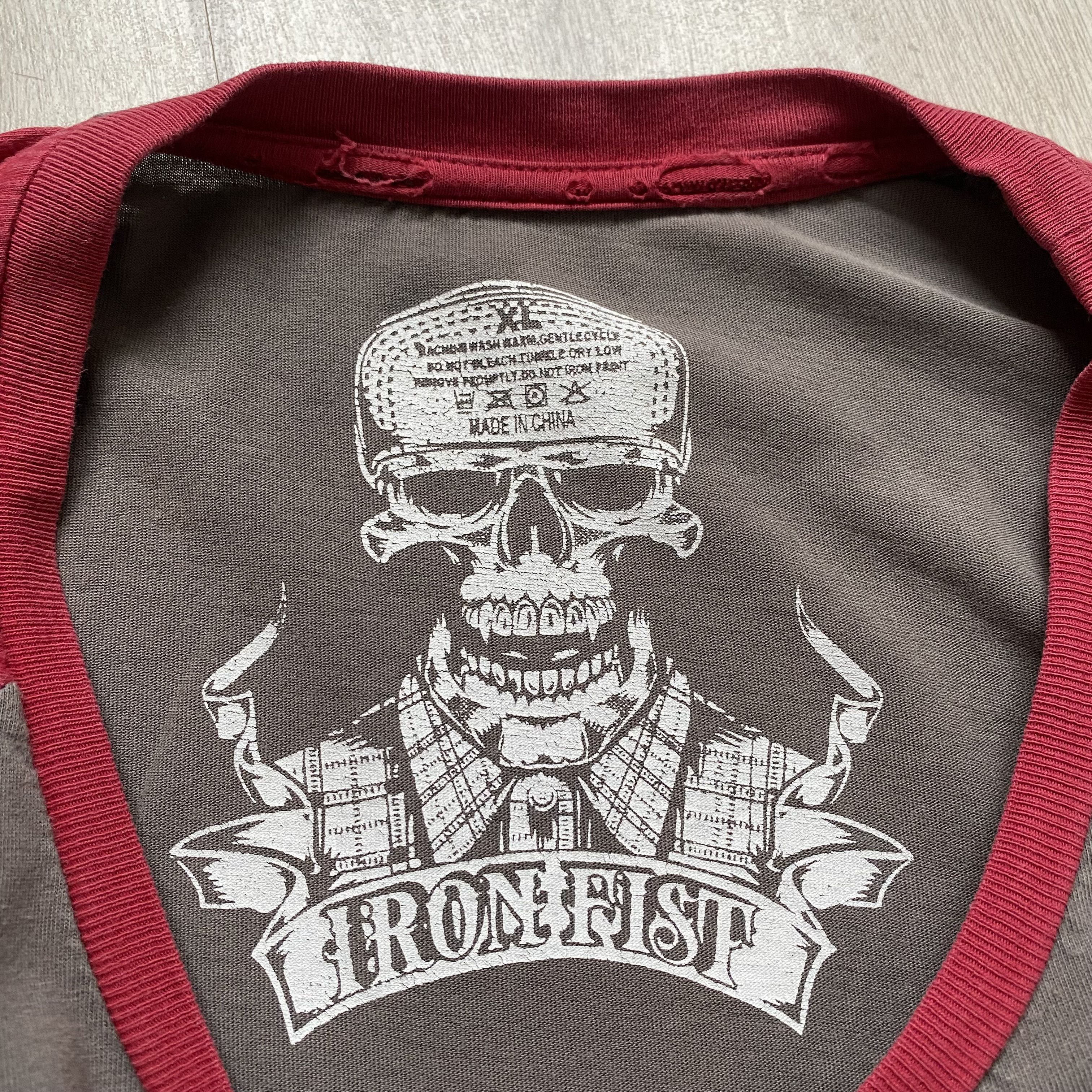Iron Maiden Trashed Ed Hardy Style Iron Fist overprint Skull tee rock Size US XL / EU 56 / 4 - 4 Thumbnail