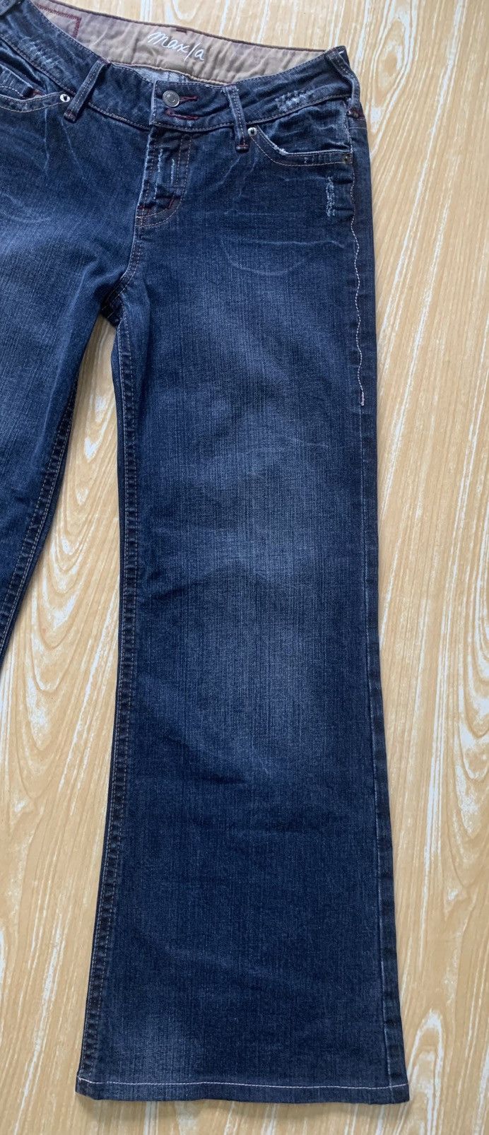 Japanese Brand Rare Maxia Low Rise Super Flare Jeans Pants Distressed Style Size US 27 - 11 Thumbnail