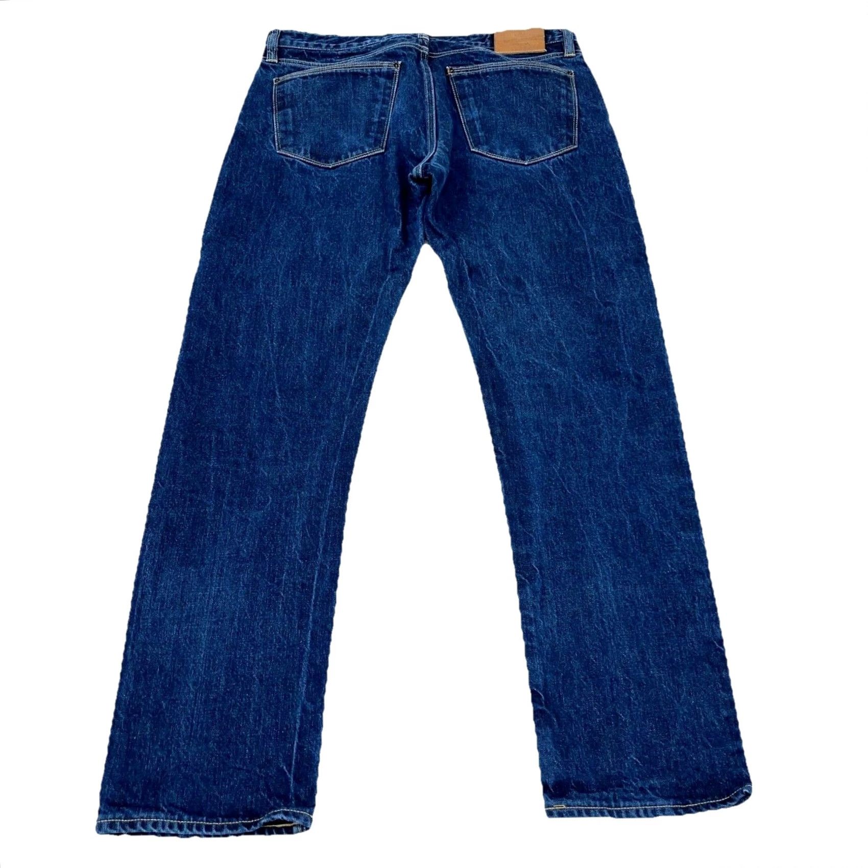 Vintage Shockoe Atelier Jeans Men 33x28 Slim Straight Denim Button Fly Dark Blue Wearable Vintage: No? (Note: This is a placeholder) Size US 33 - 2 Thumbnail