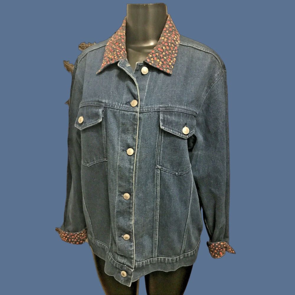 Denim & Co. Denim Patchwork Jacket 100% Cotton M Denim & Co Size M / US 6-8 / IT 42-44 - 1 Thumbnail