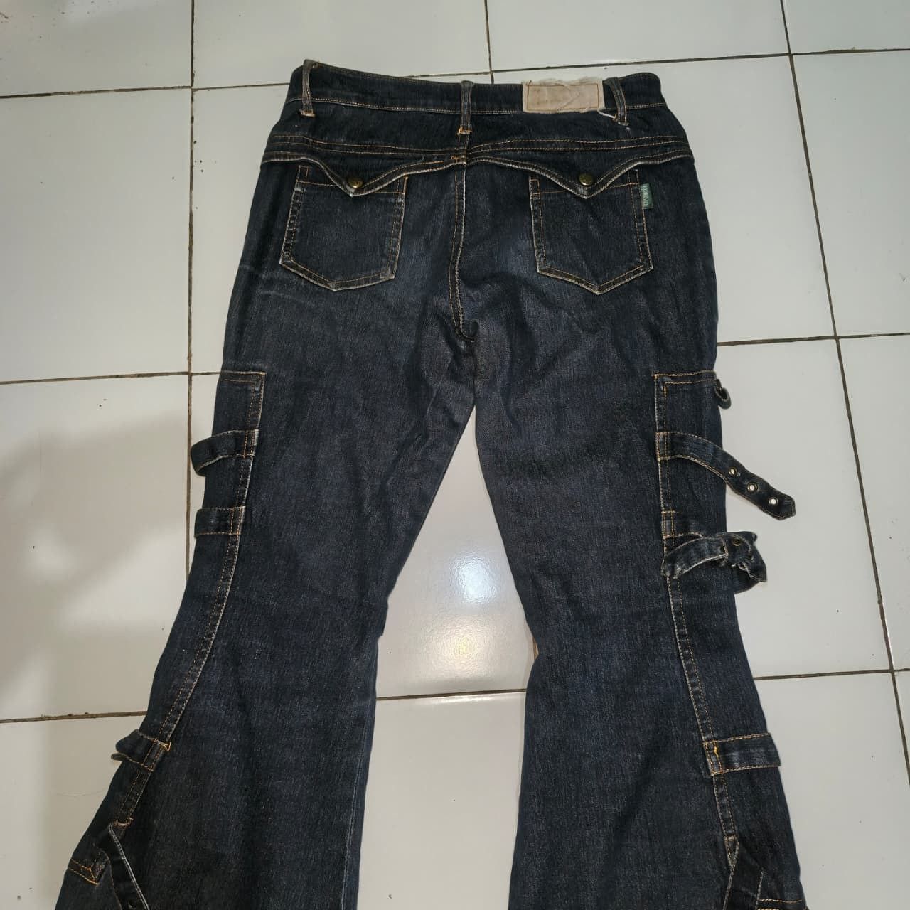 Other Vintage Foxmaster Y2K Bondage Raver Jeans Wide Leg Pants Size 28" / US 6 / IT 42 - 2 Thumbnail